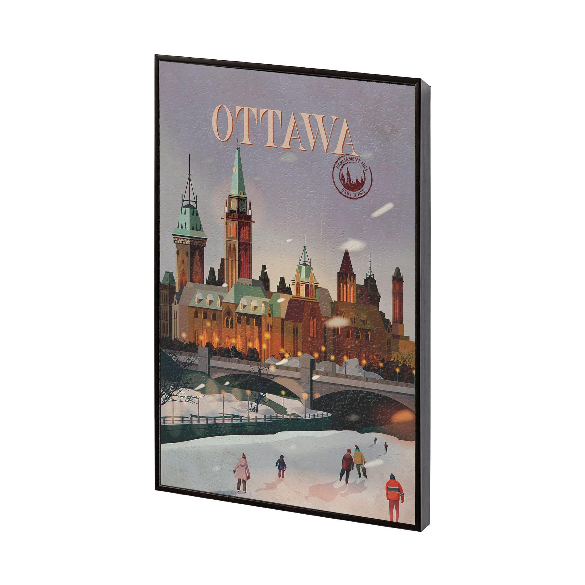 Ottawa Go Canada (SM) by Mercana Studio a Hand Embellished Decograph Framed Art Print — product photograph