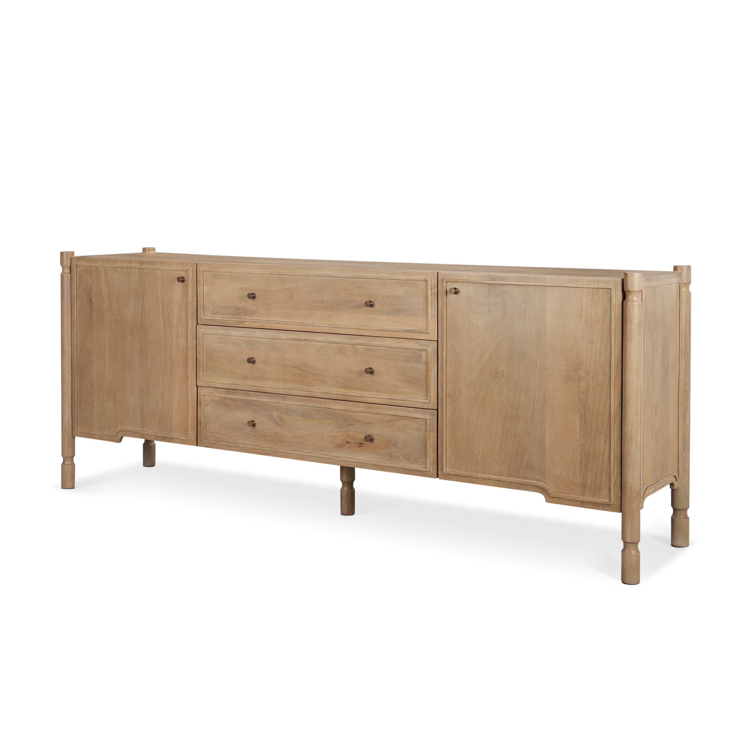 Phil Light Brown Wood 2 Door 3 Drawer Closed Sideboard — product photograph