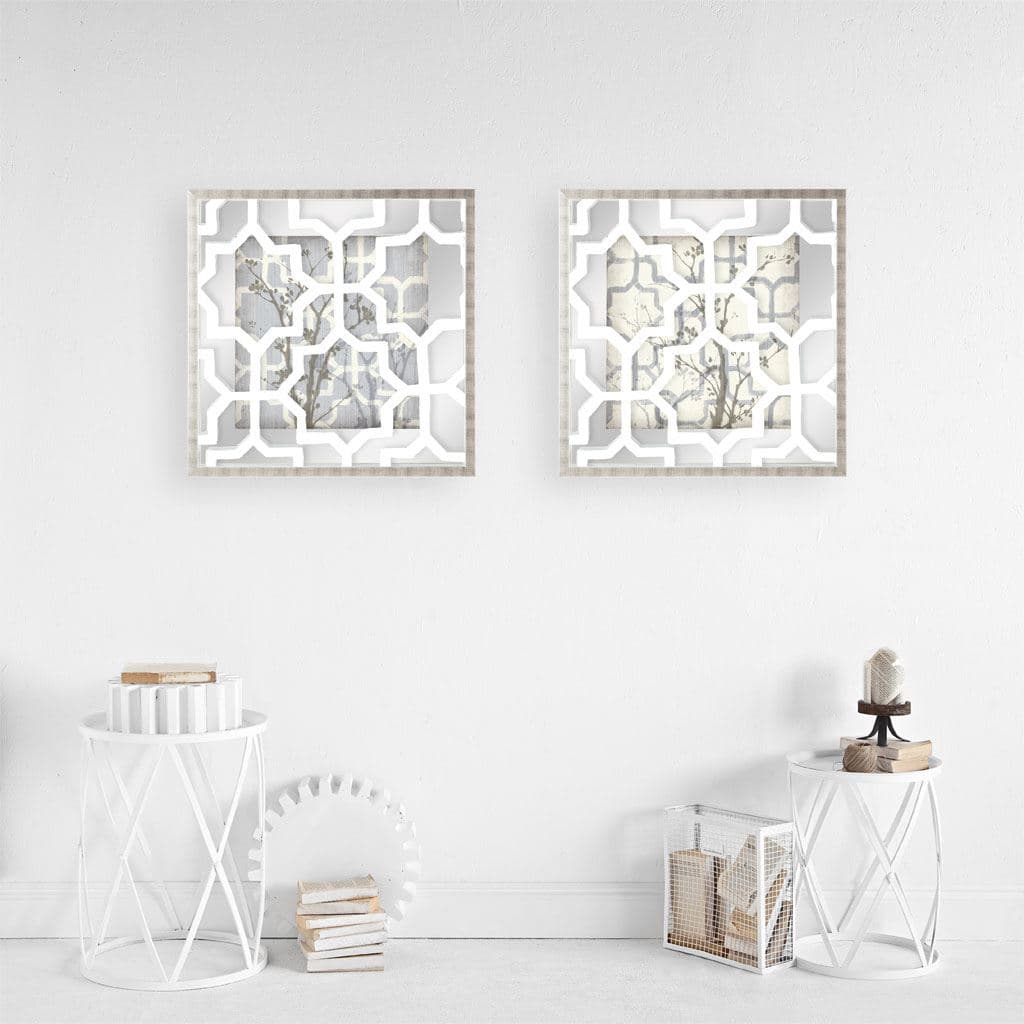 Silhouette & Pattern V (MC) Jennifer Goldberger Hand Embelished Framed Art Print Matted under Glass — product photograph