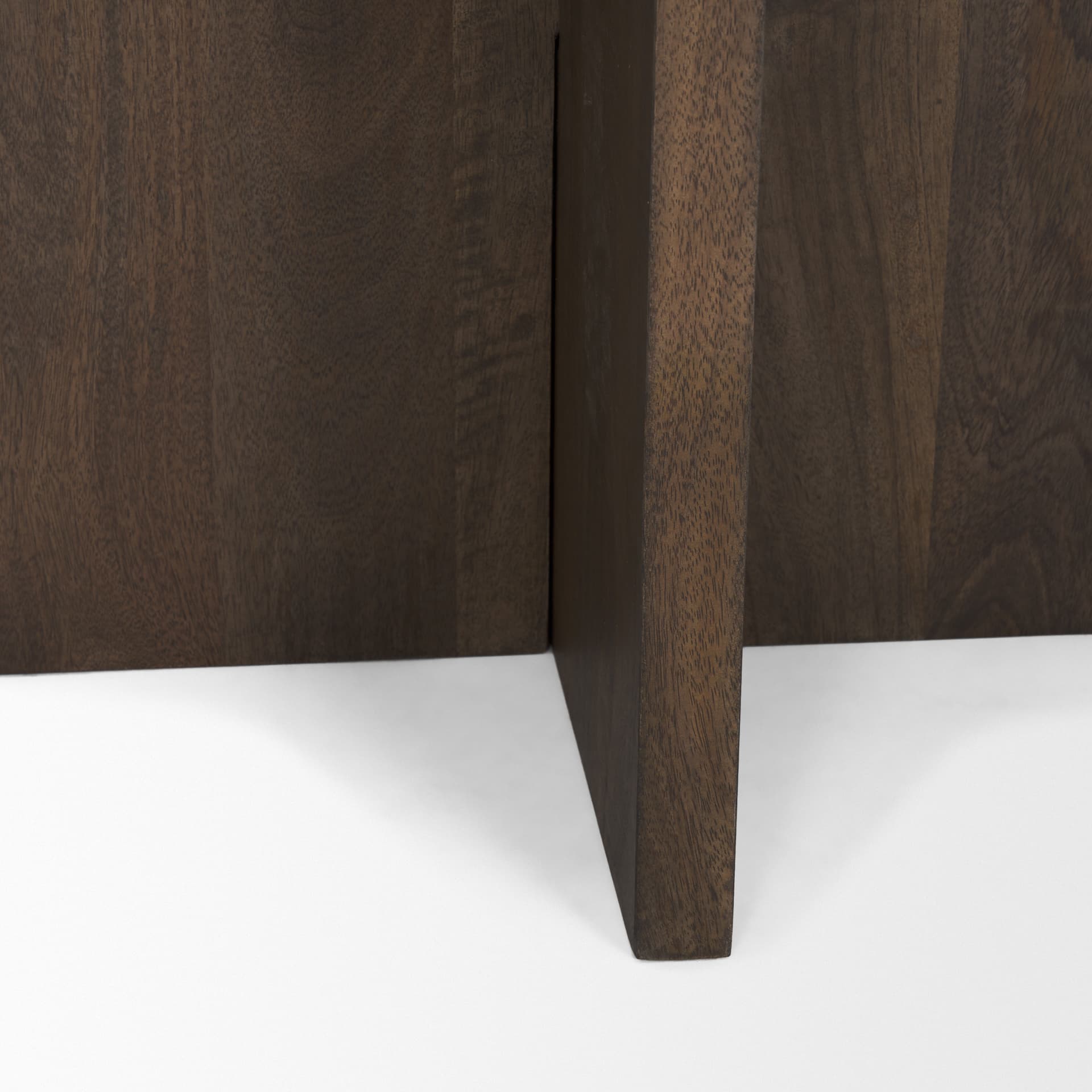 Bianca Dark Brown Wood w/ Marble Round Accent Table — product photograph