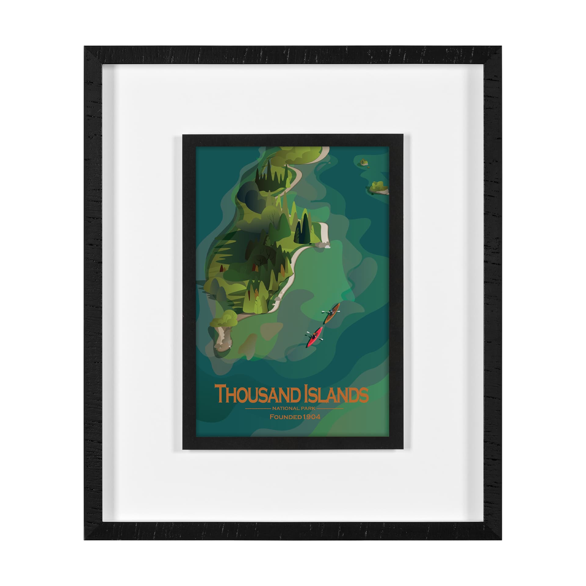 Thousand Islands GO (M) by Mercana Studio Framed Artwork Matted under Glass — product photograph