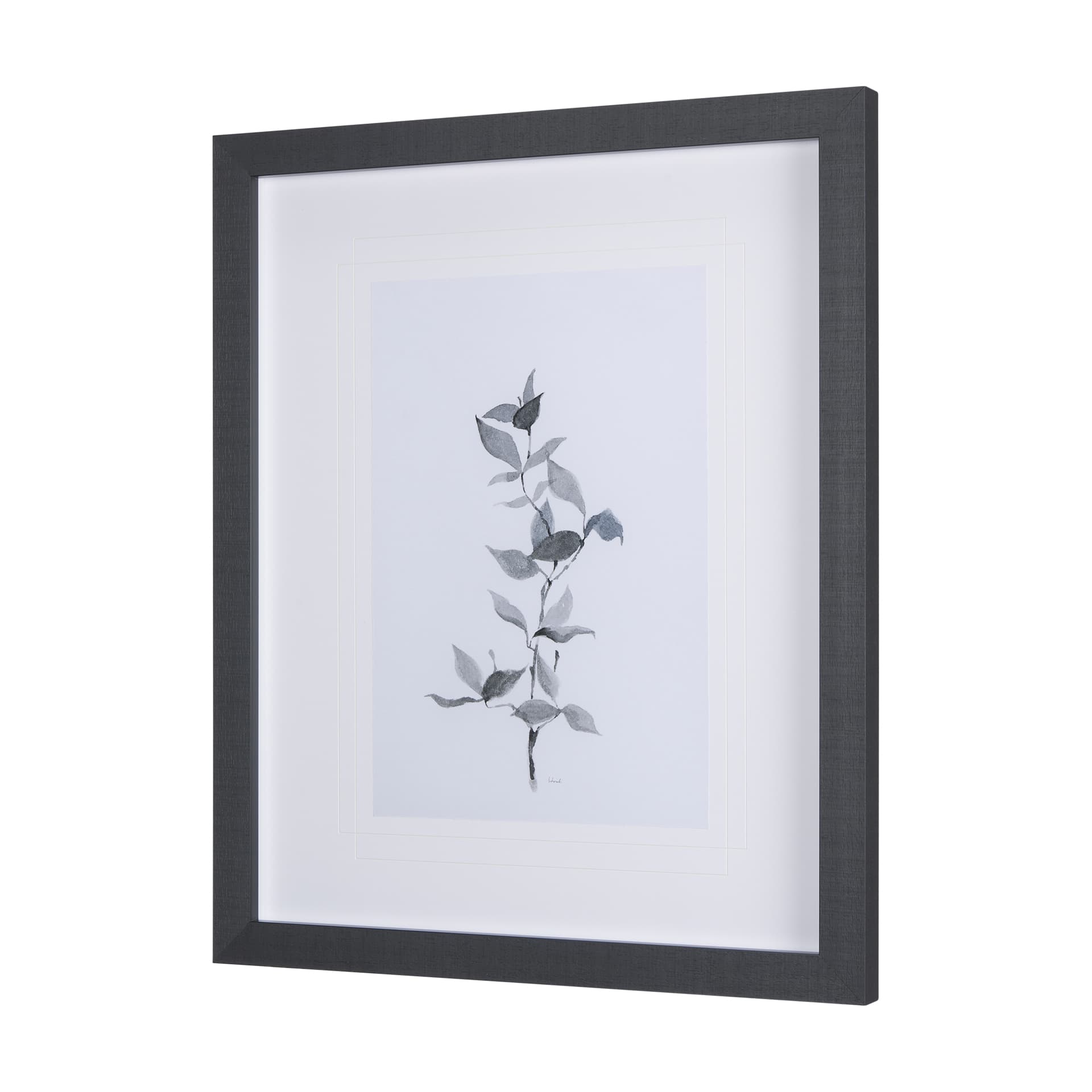 Leaf Shadow II by Mercana Studio a Hand Embellished Textured Framed Art Print Matted under Glass — product photograph