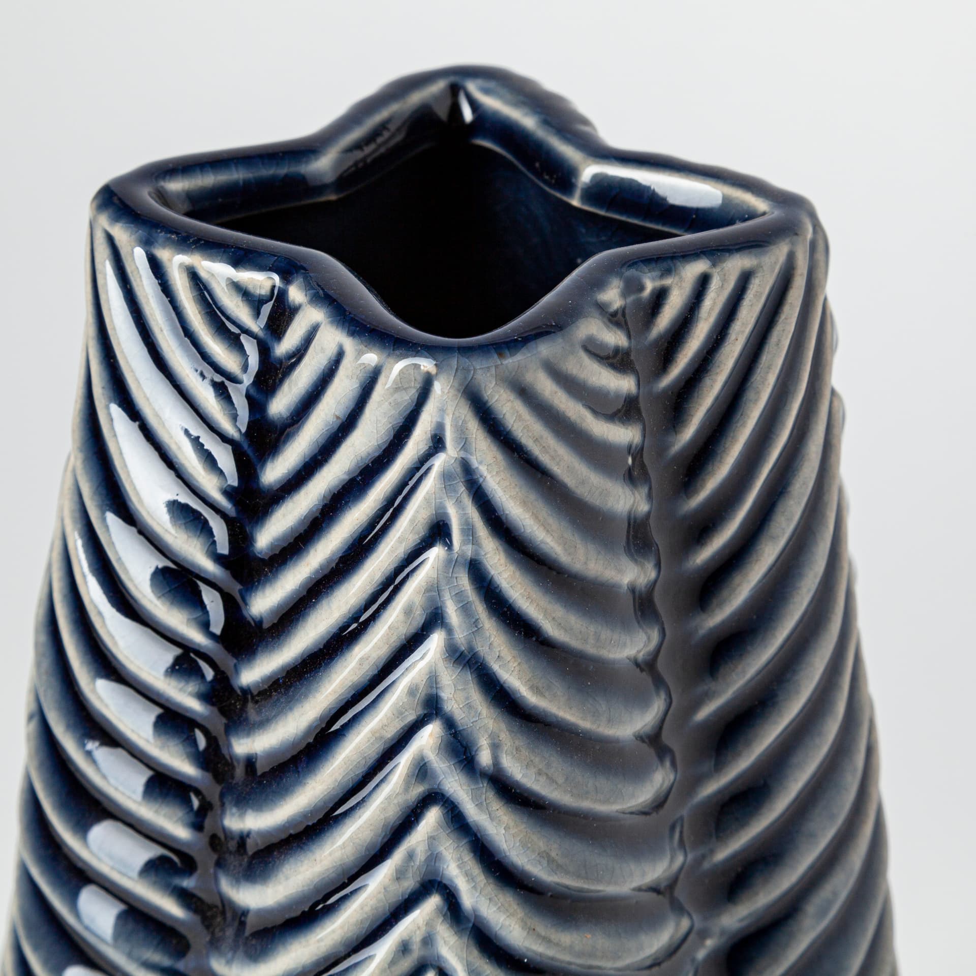 Bashir II Large Dark Navy Gloss Ceramic Vase — product photograph