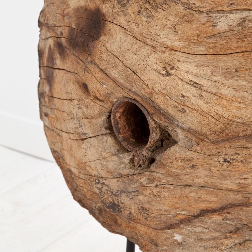 Incana 20L x 4W Natural Brown Reclaimed Wood Wheel Object — product photograph