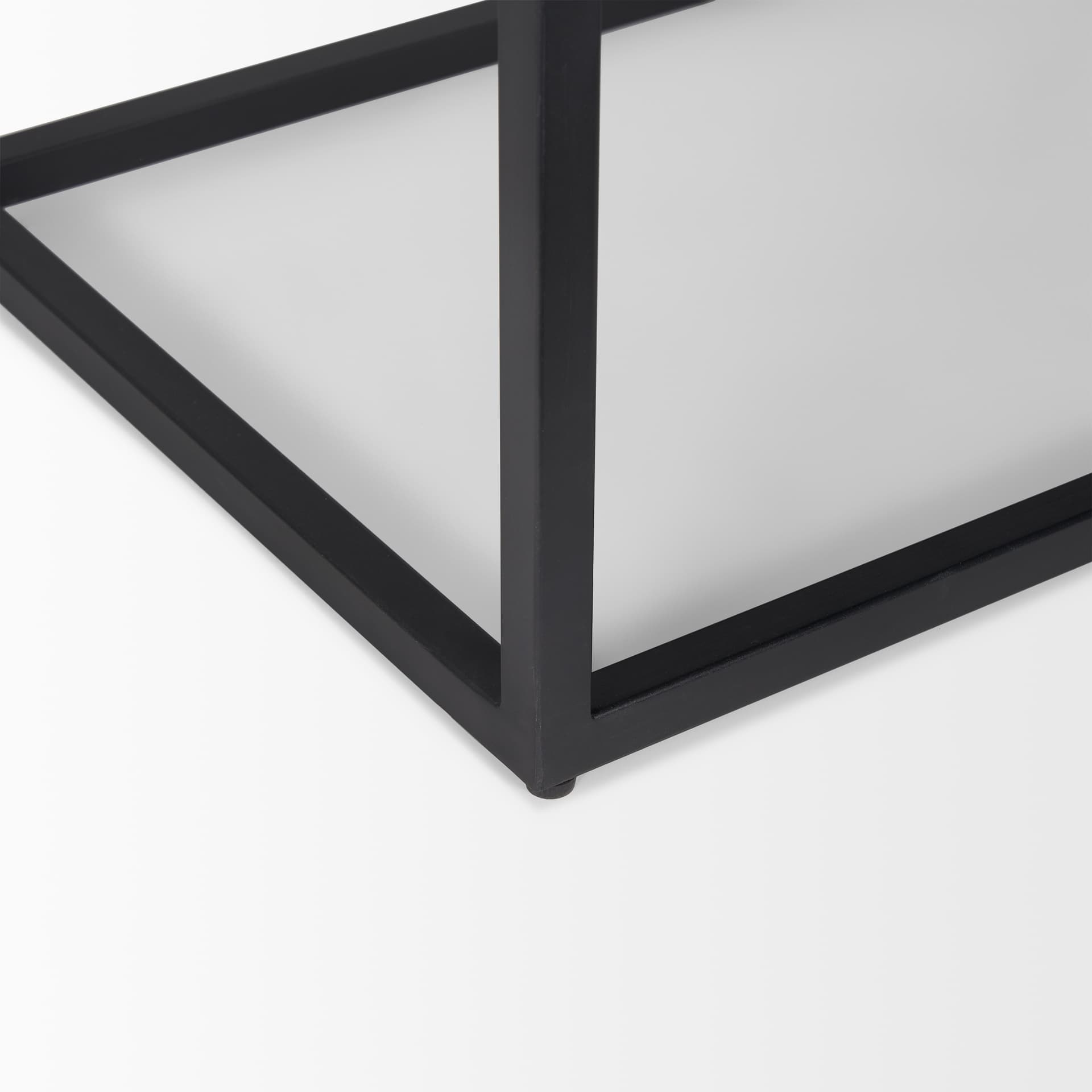 Sloan Black Wood W/Black Metal Frame Side Table — product photograph