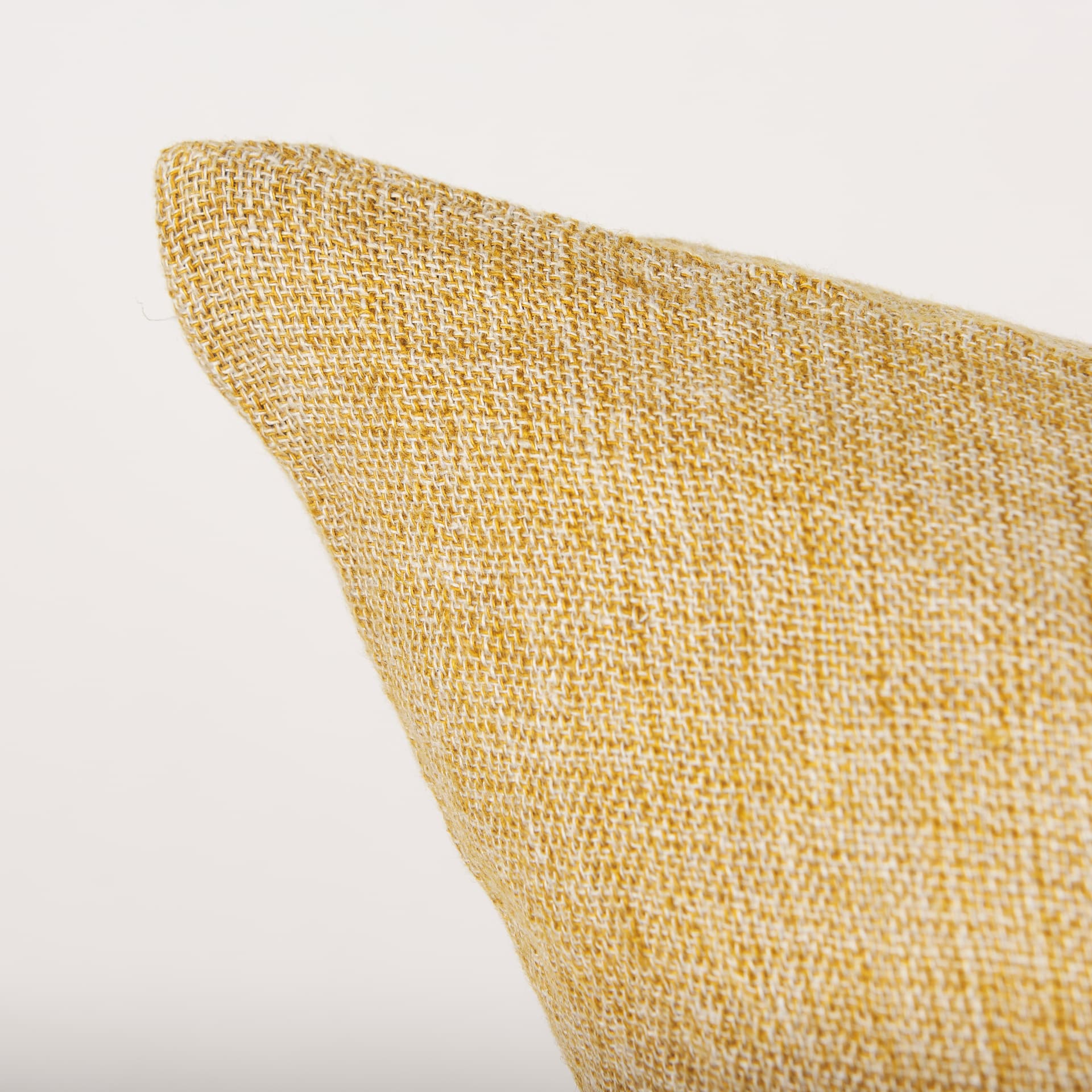 Jacklyn 22x22 Mustard Linen Square Decorative Pillow Cover — product photograph