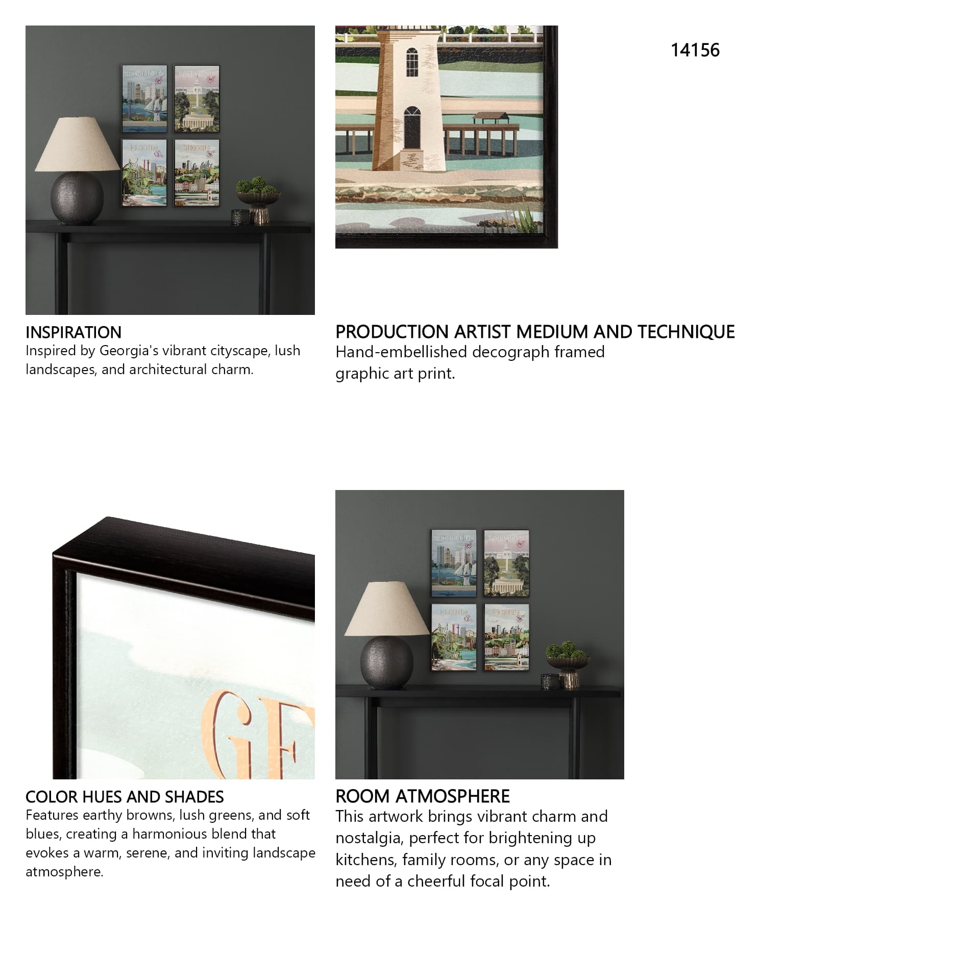 Georgia Go USA (SM) by Mercana Studio a Hand Embellished Decograph Framed Art Print — in a styled room