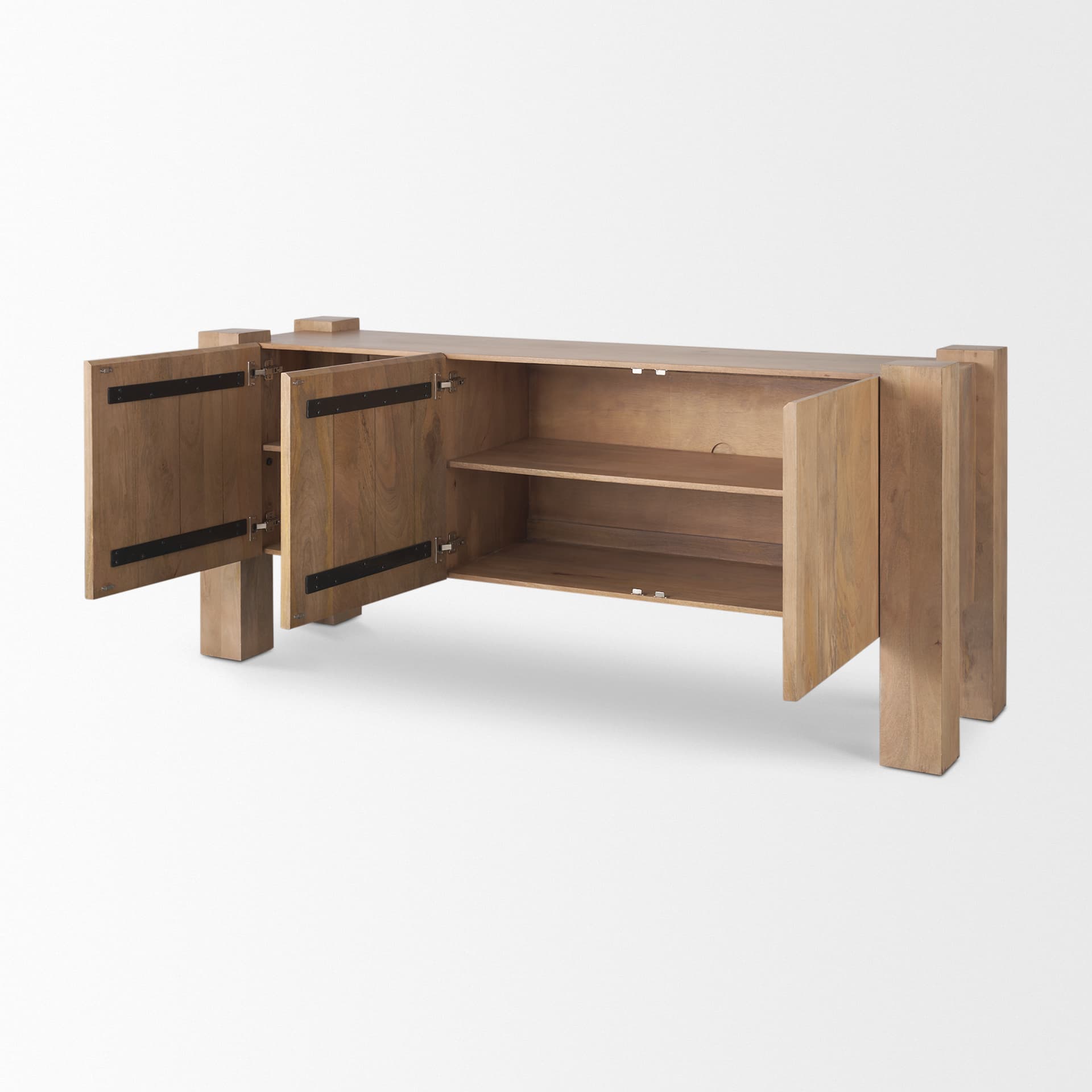 Beth Light Brown Wood w/ 3 Doors Sideboard — product photograph