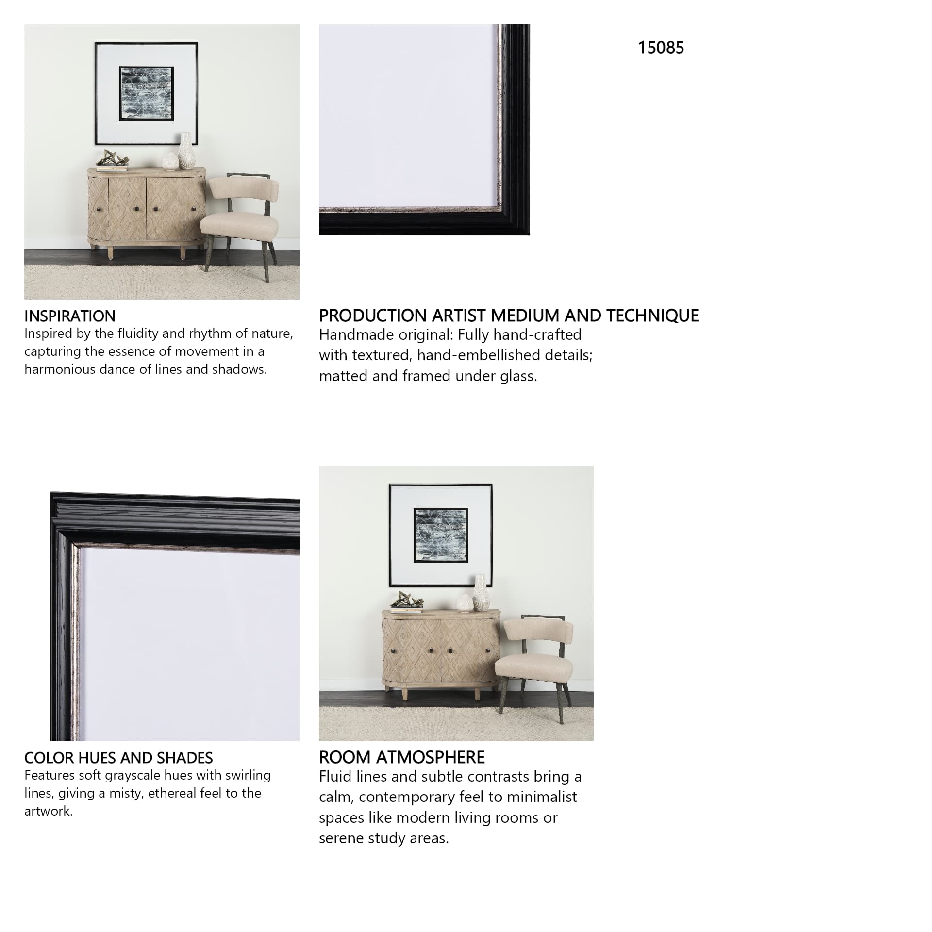 Continuous Strand I by Studio M a handmade Original Framed Artwork under Glass — in a styled room