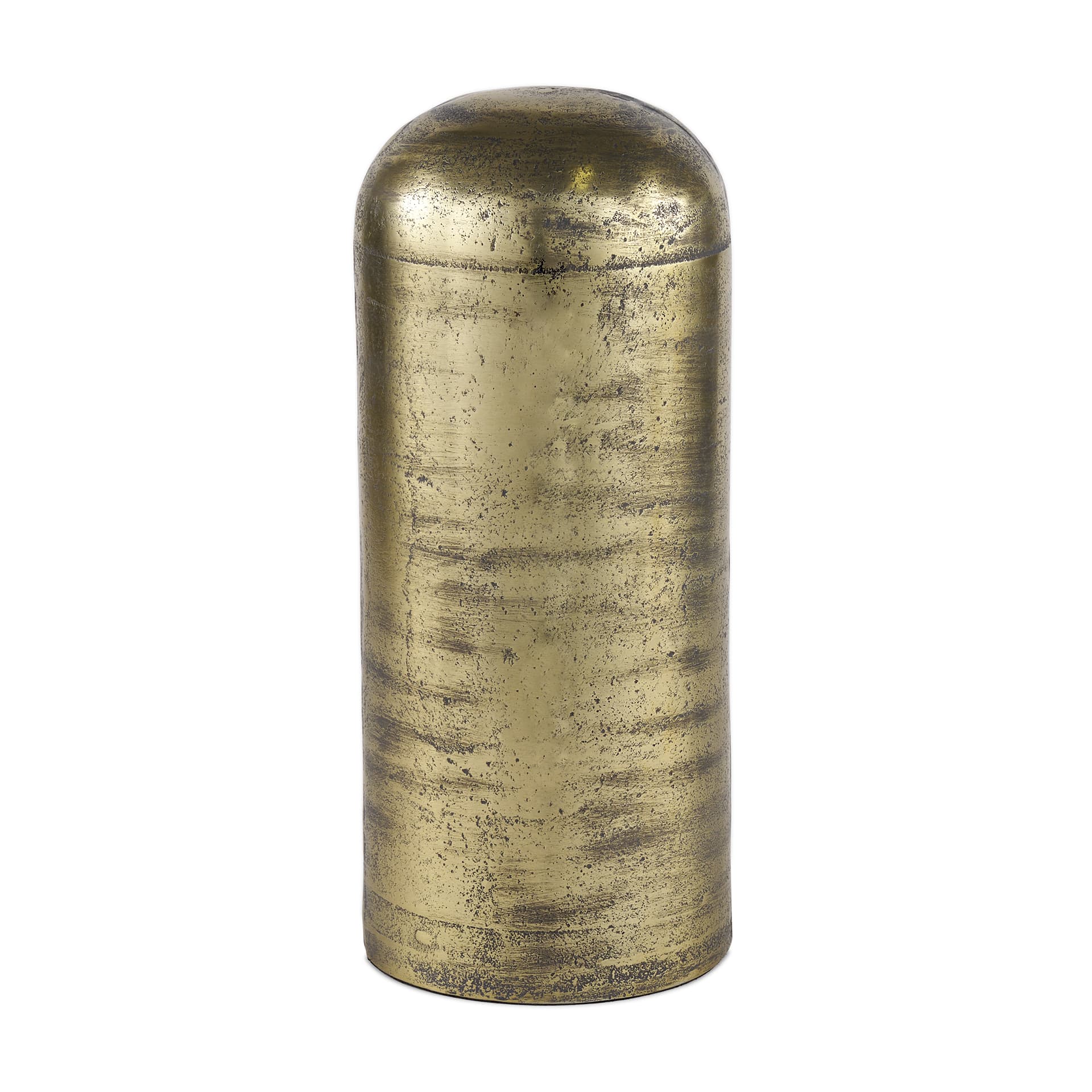 Quonset Extra Tall Brass Finished Aluminum Metal Pillar Object — product photograph