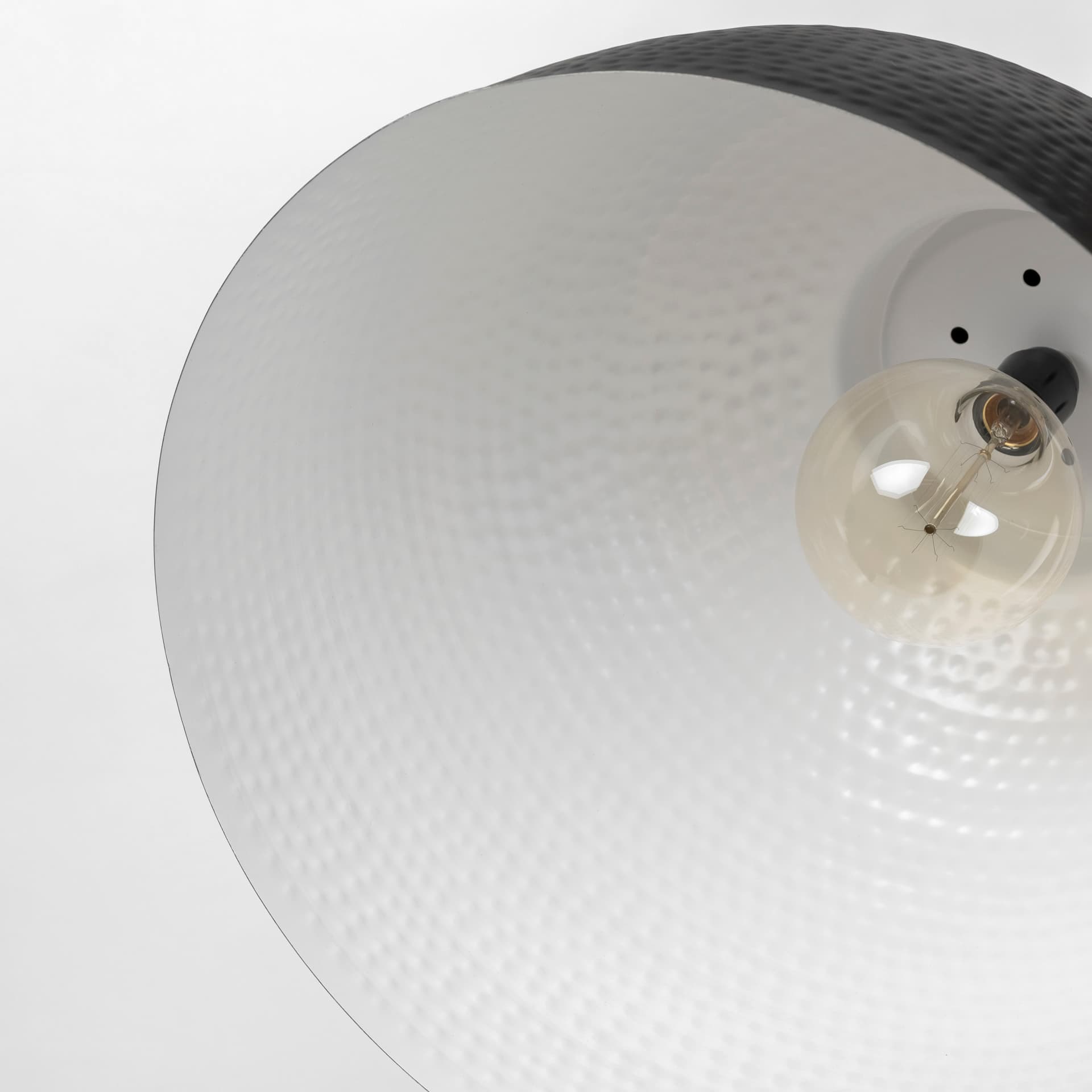 Minerva 19x22 Metallic Gray Hammered Detail Pendant Light — product photograph