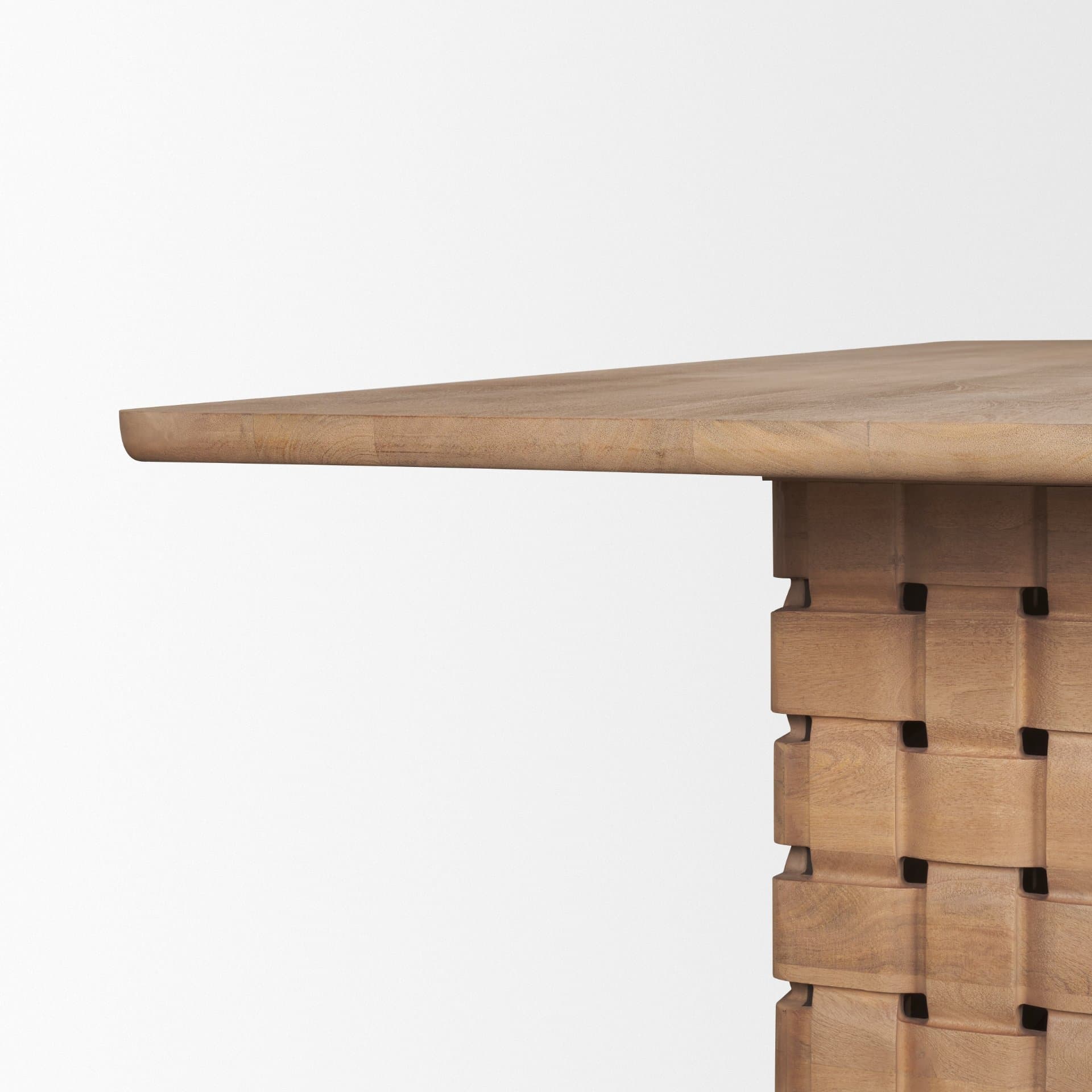 Trellyn 99"L x 44"W Rectangular Dining Table | Modern | Light Brown Wood | Seats 8 — product photograph