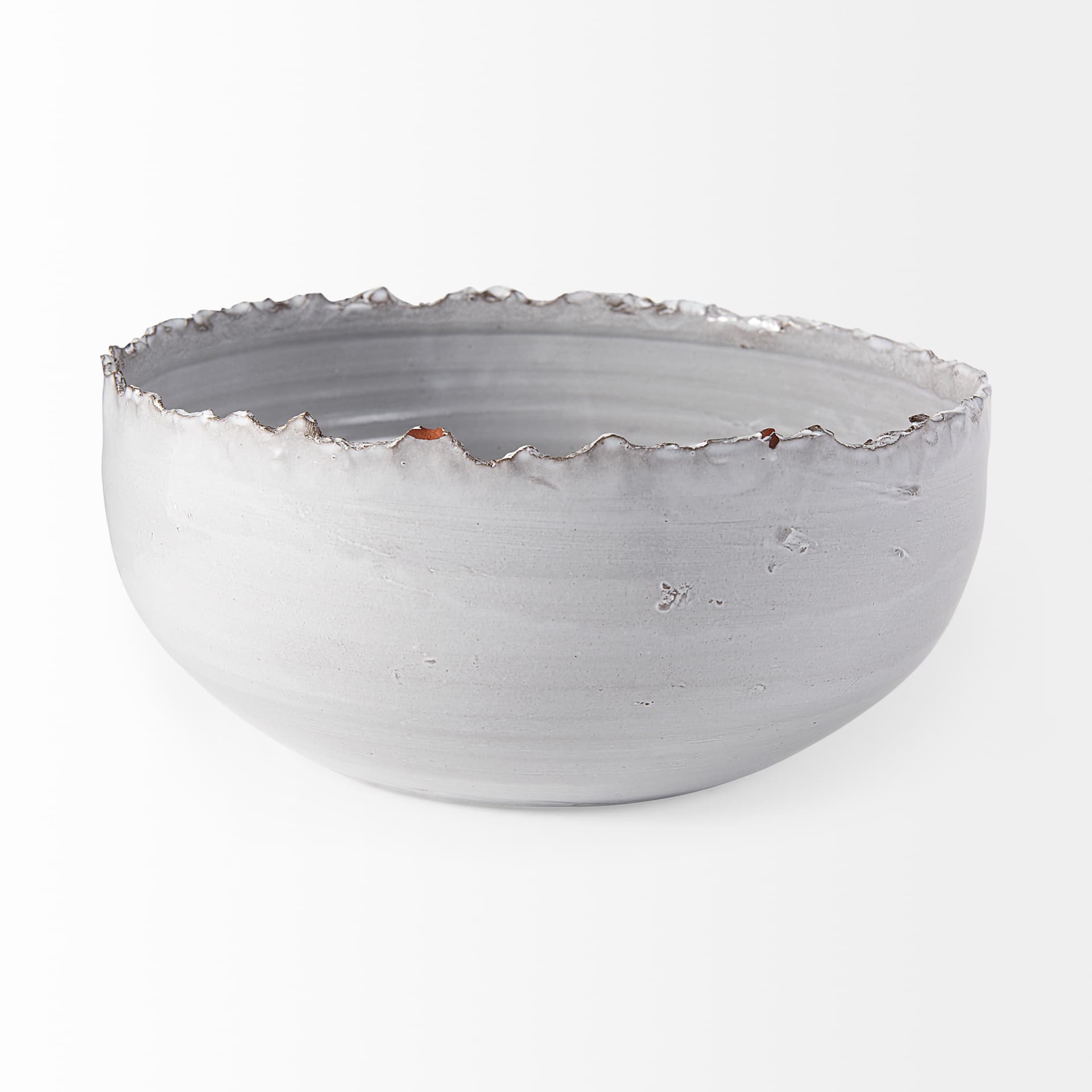 Larsen 13L x 13W White Ceramic Large Decorative Bowl — product photograph