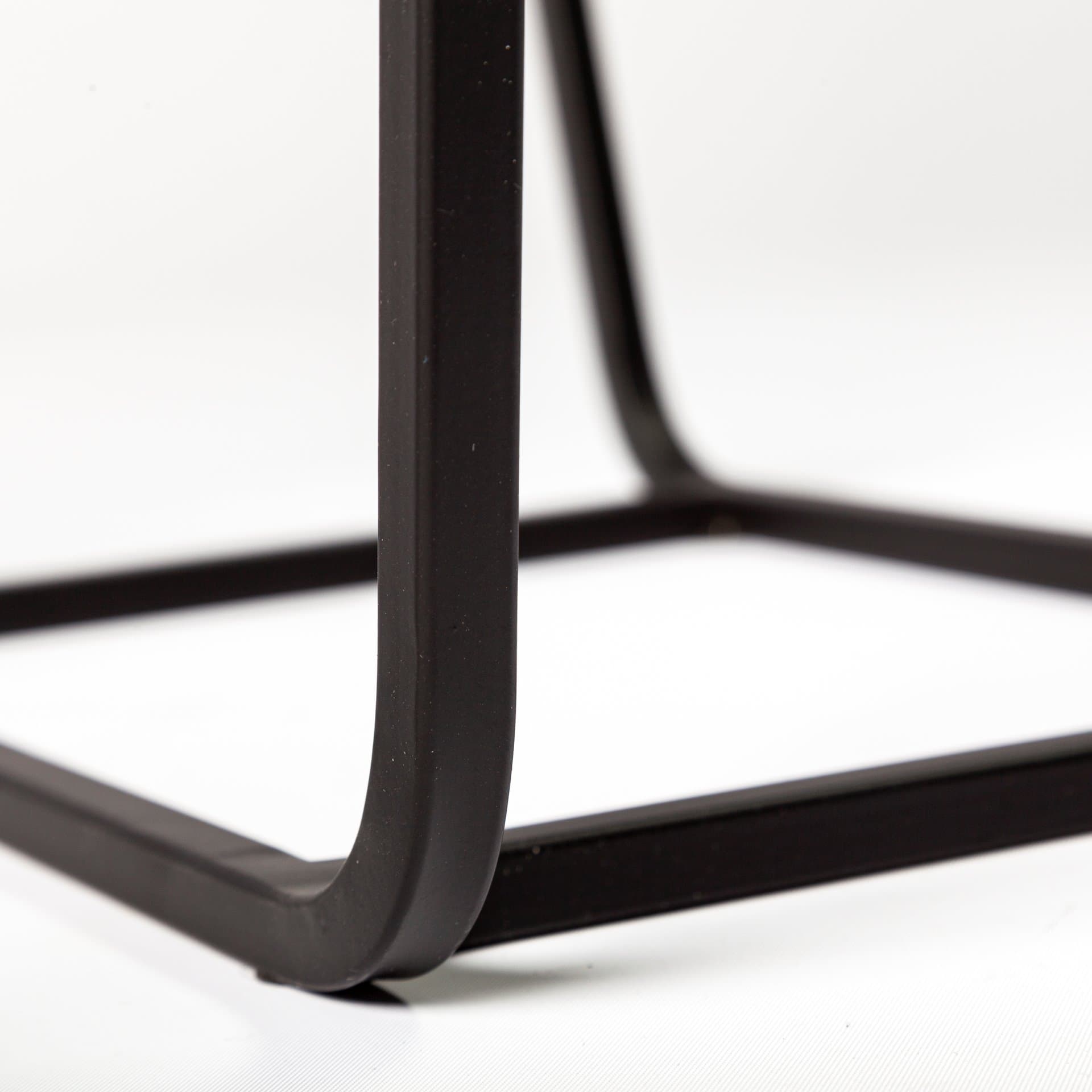 Arya (Set of 2) 24L x 10W Black Rectangular Glass Top Iron Frame Accent Table — product photograph
