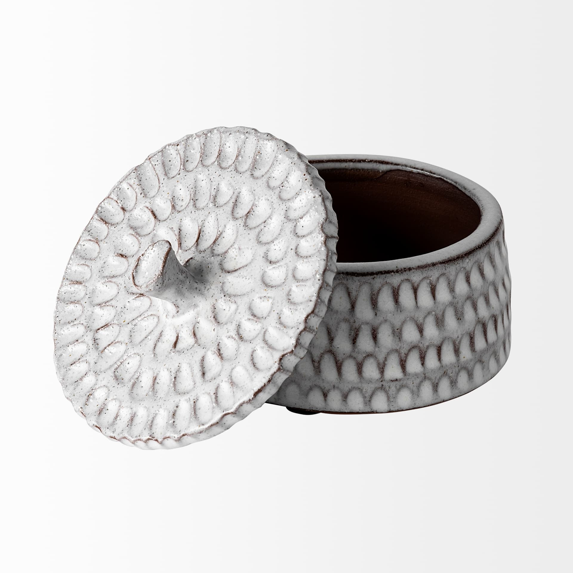 Azul (Small) 5L x 5W Gray Ceramic Detailed Decorative Box — product photograph