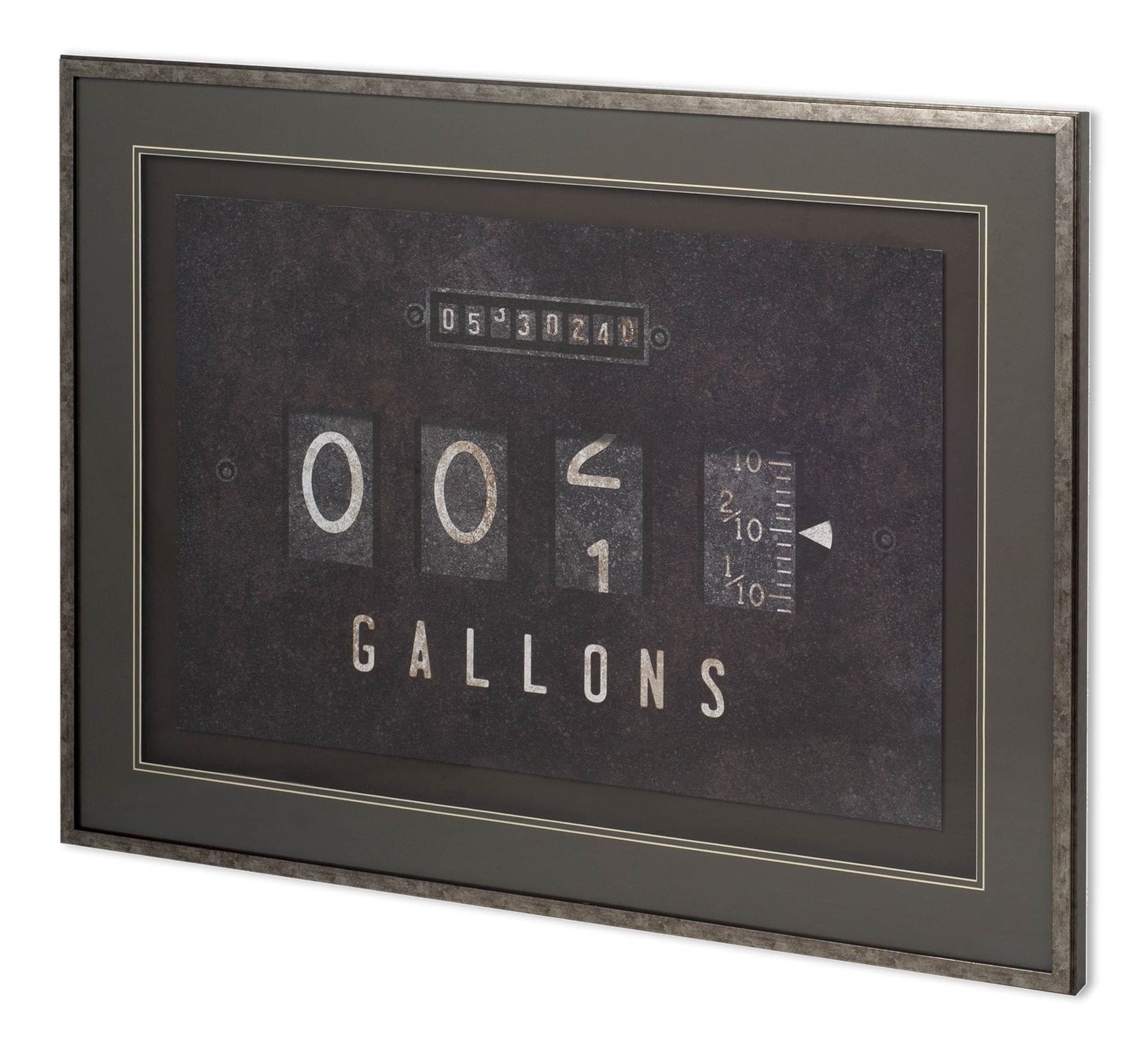 Gas Pump - Gallons by Rufus Coltrane Hand Embellished Textured Framed Art Photo Matted under Glass — product photograph