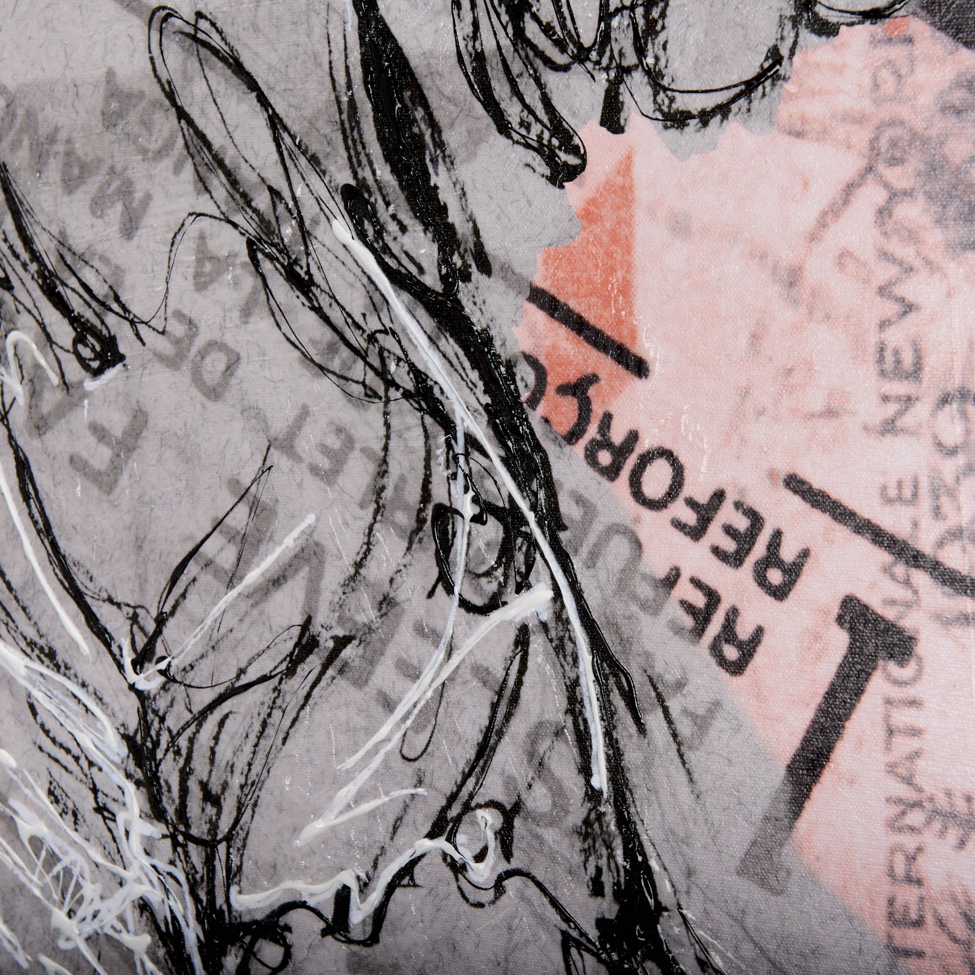 Graffiti Sculpture IV by Mercana Studio a Hand Embellished Textured Canvas — product photograph