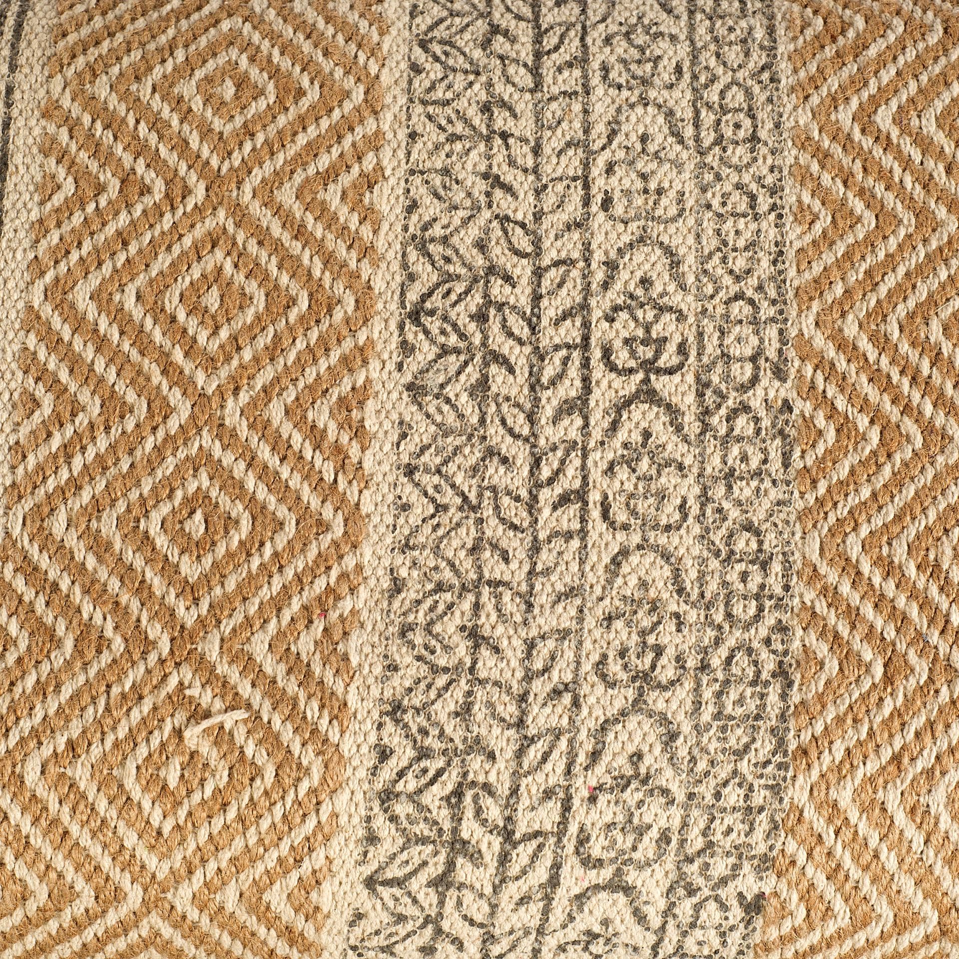 Greenfield II 59L x 14W Patterned Tan Upholstered Wood Frame Accent Bench — product photograph