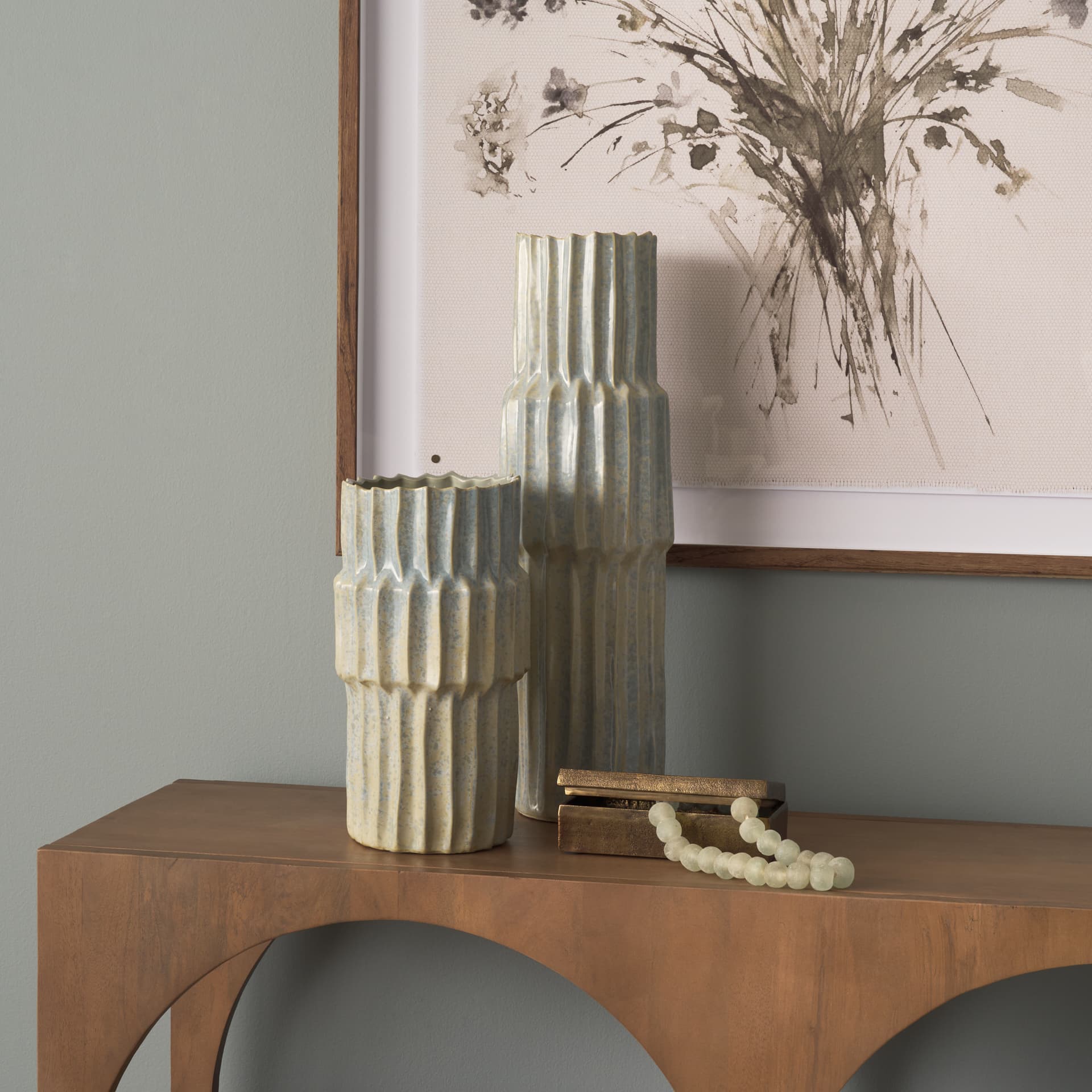 Cardon 14.4H Gray Ceramic Vase — product photograph