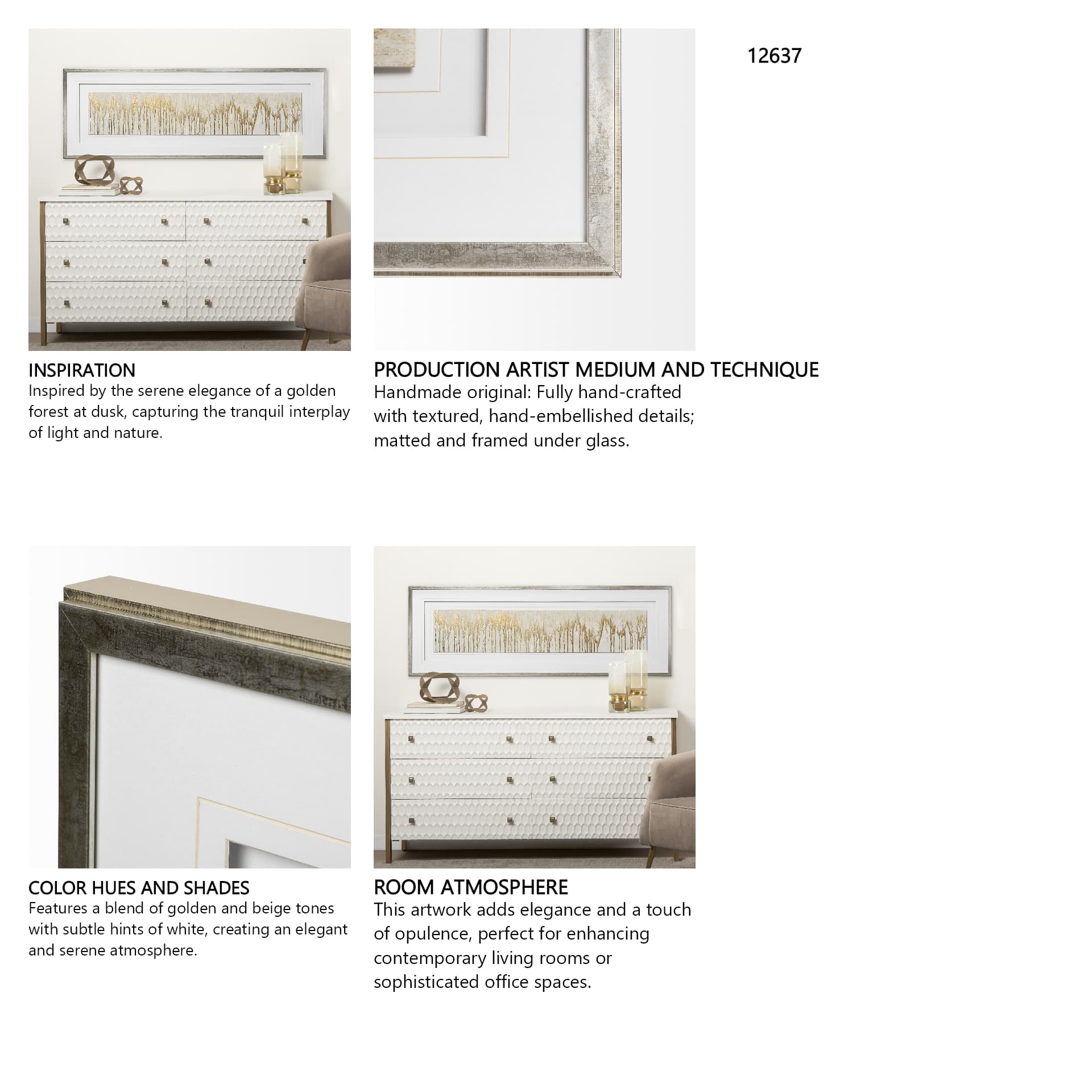 Aurous by Studio M a handmade Original Framed Artwork under Glass — in a styled room