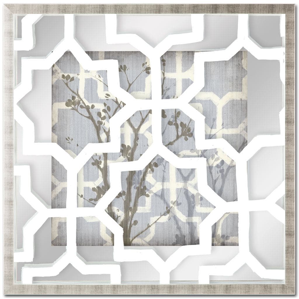 Silhouette & Pattern V (MC) Jennifer Goldberger Hand Embelished Framed Art Print Matted under Glass — product photograph