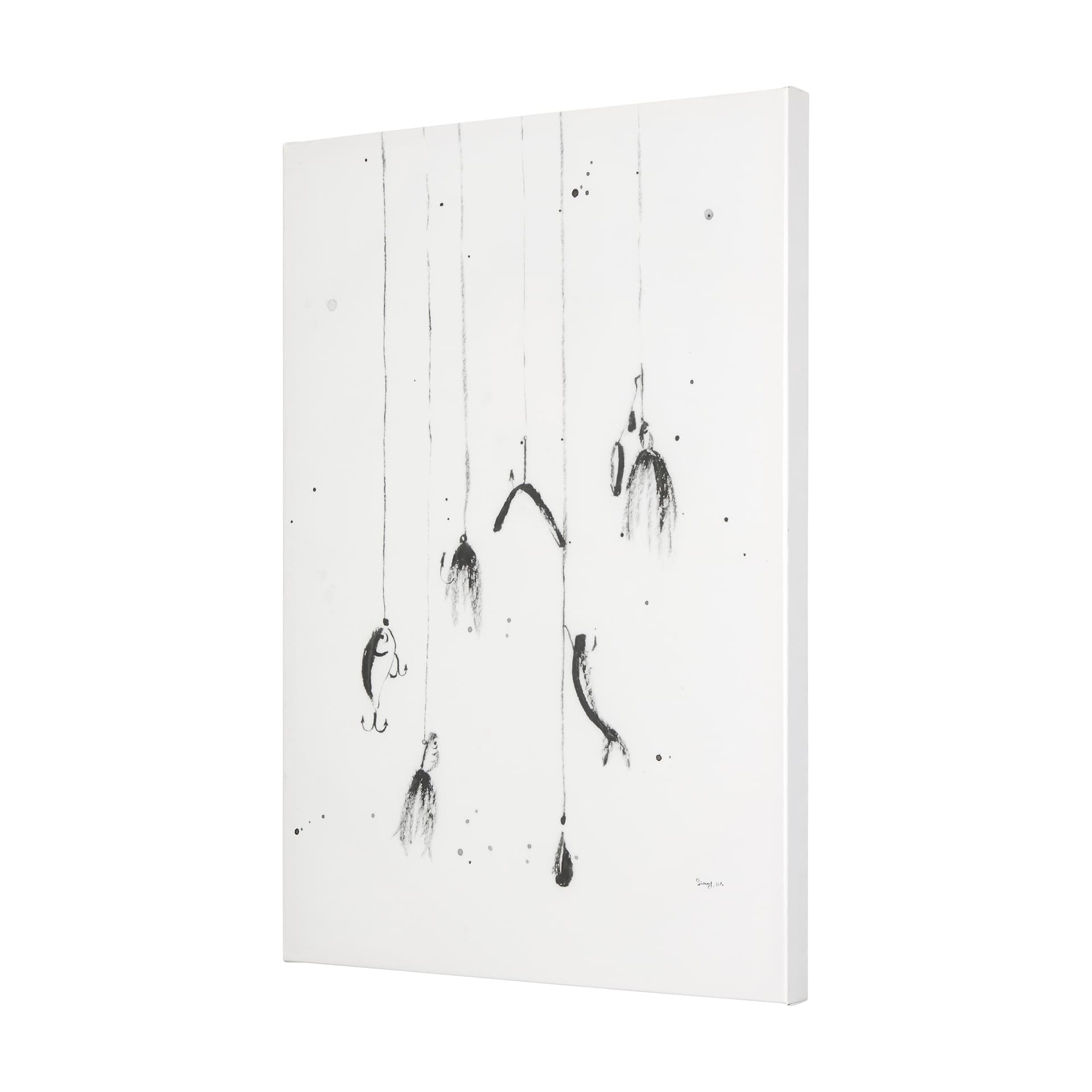Fishing Lure by Mercana Studio a Hand Embellished Textured Canvas — product photograph