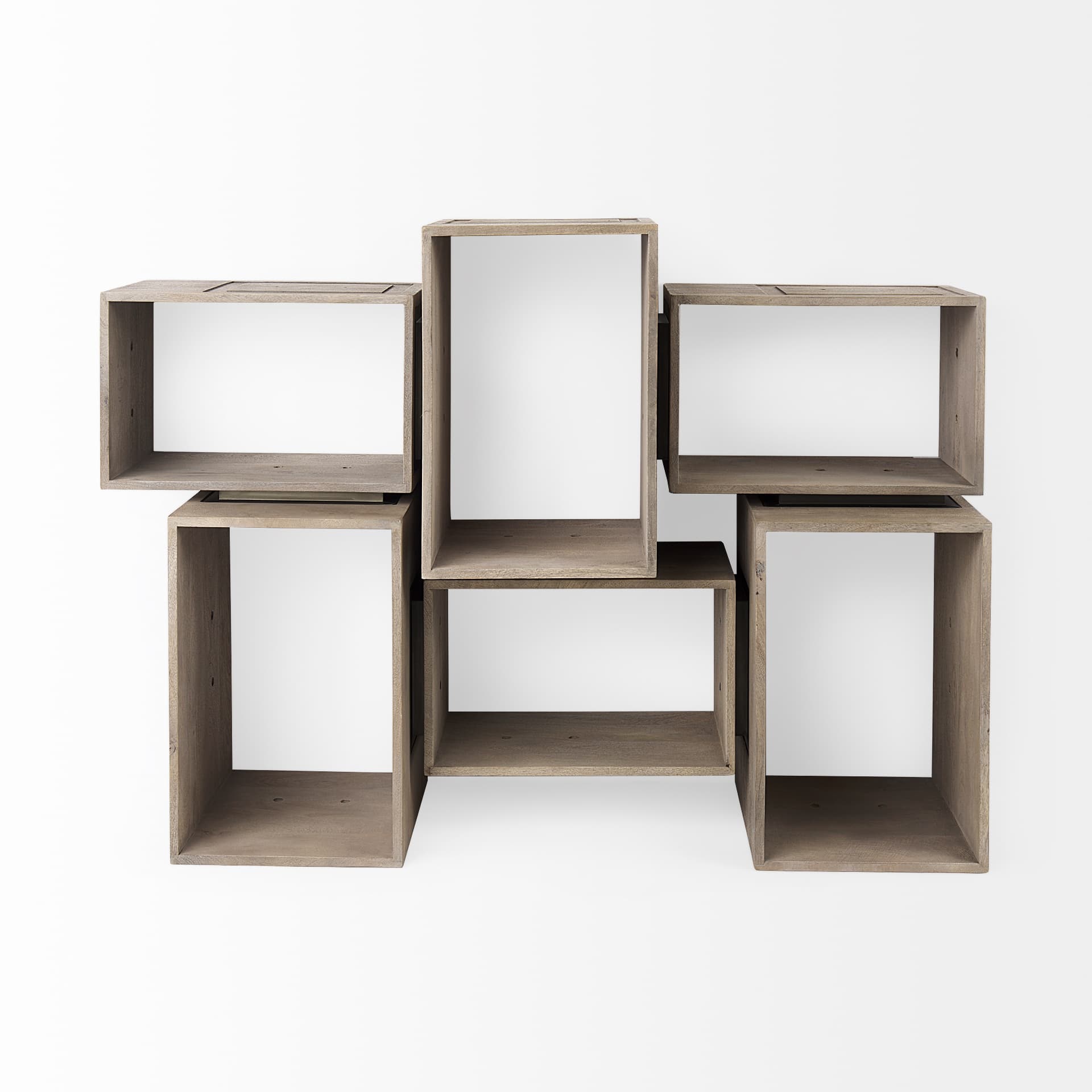 Simul (Set of 2) Light Brown Wood Modular Shelving Unit — product photograph