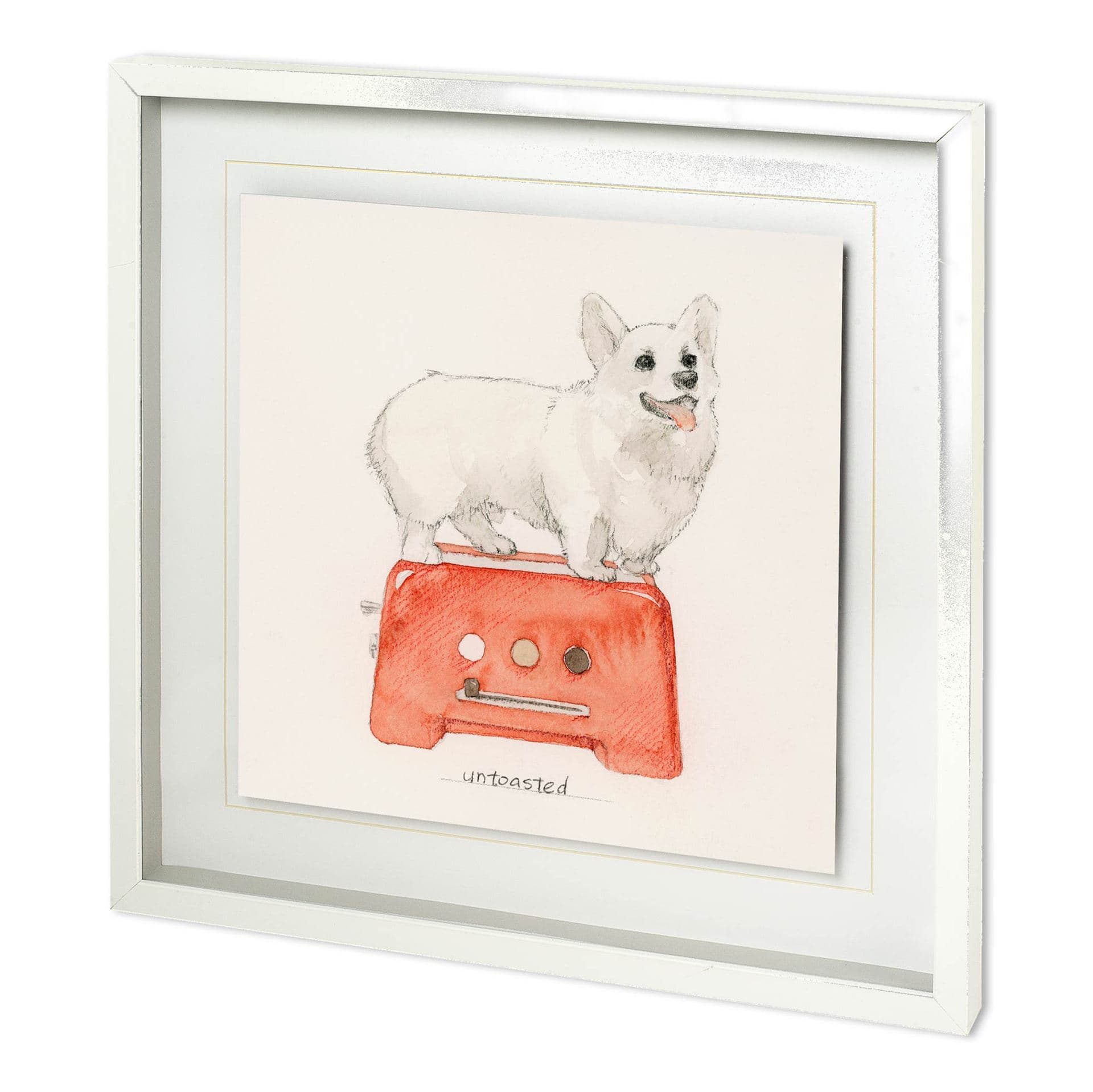 Corgi's Backery I by Mercana Studio a Hand Embellished Textured Framed Art Print Matted under Glass — product photograph