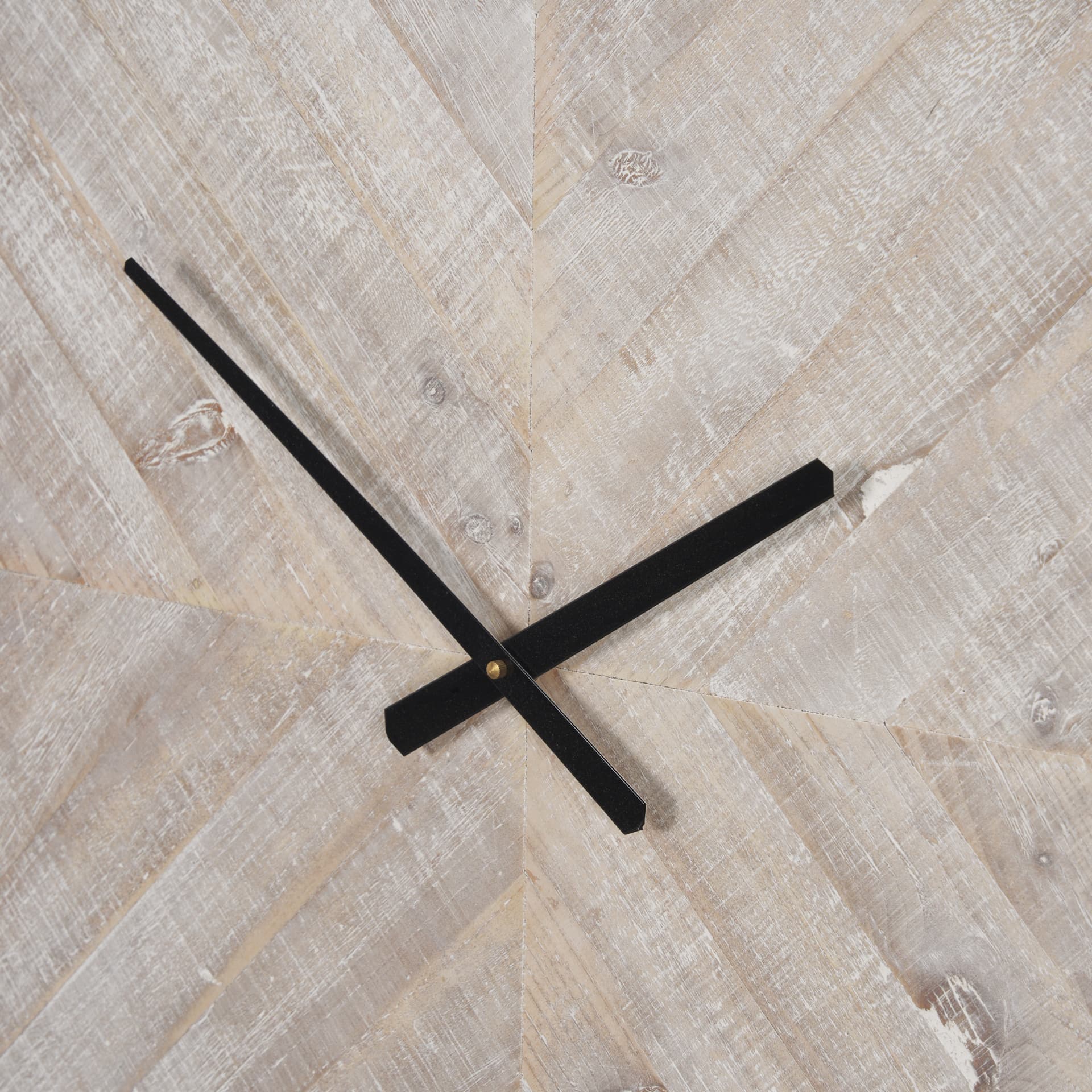 Rani Matte Black Metal w/ Wood Wall Clock — product photograph
