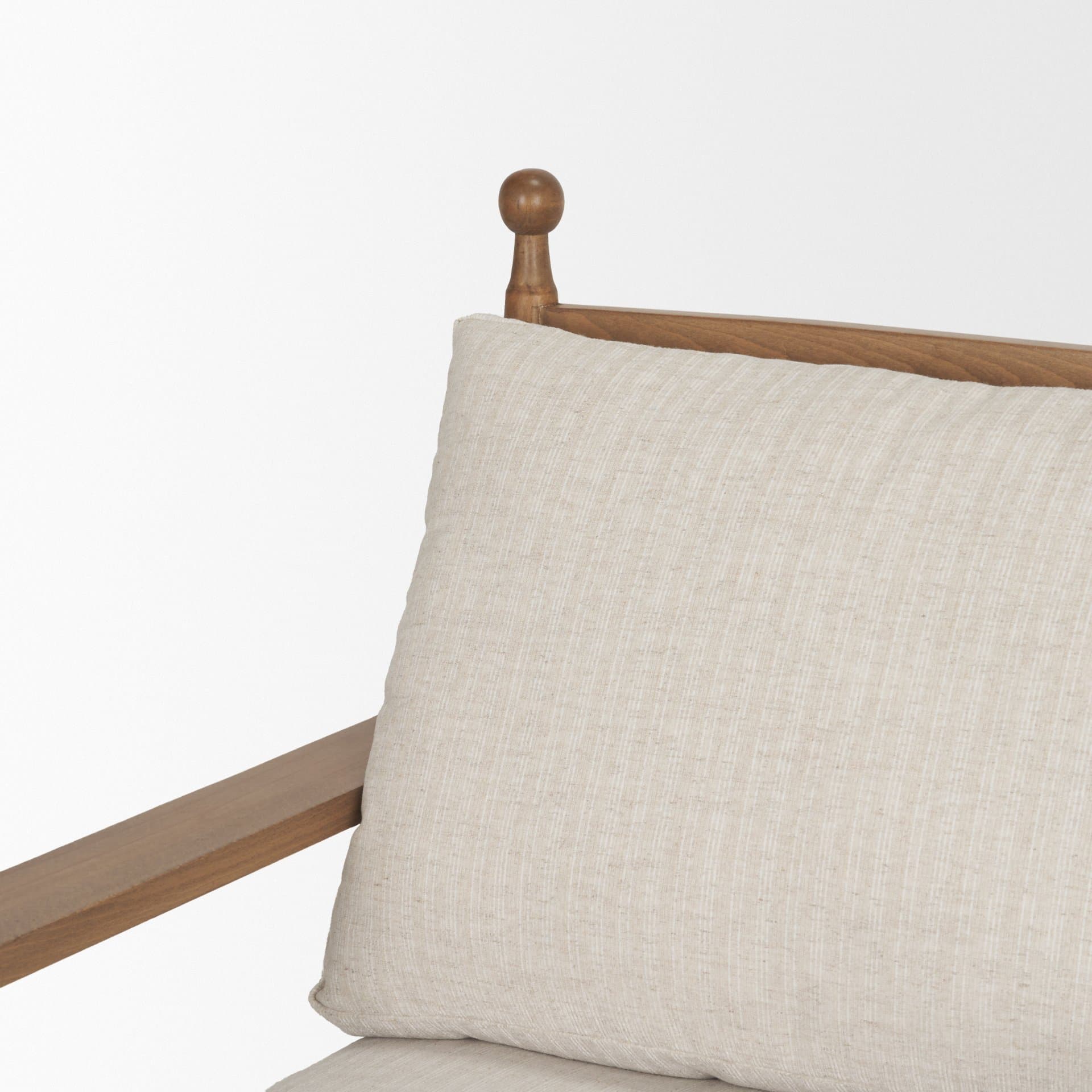 Danni Beige Fabric Beech Wood Framed Accent Lounge Chair — product photograph