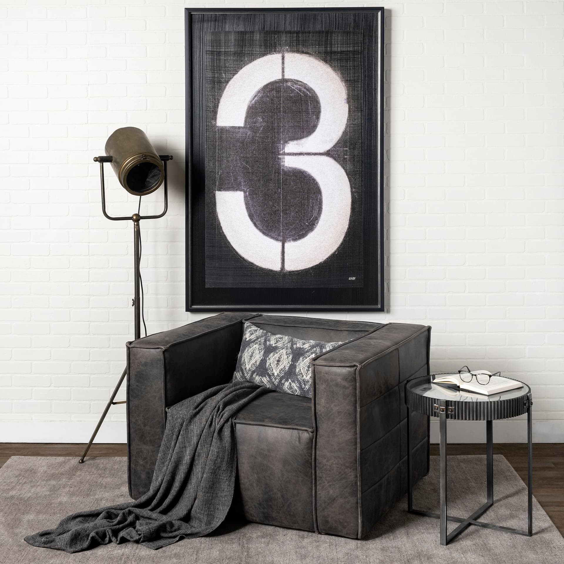 Value Collector 3 by Mercana Studio a Hand Embellished Textured Framed Art Print — in a styled room