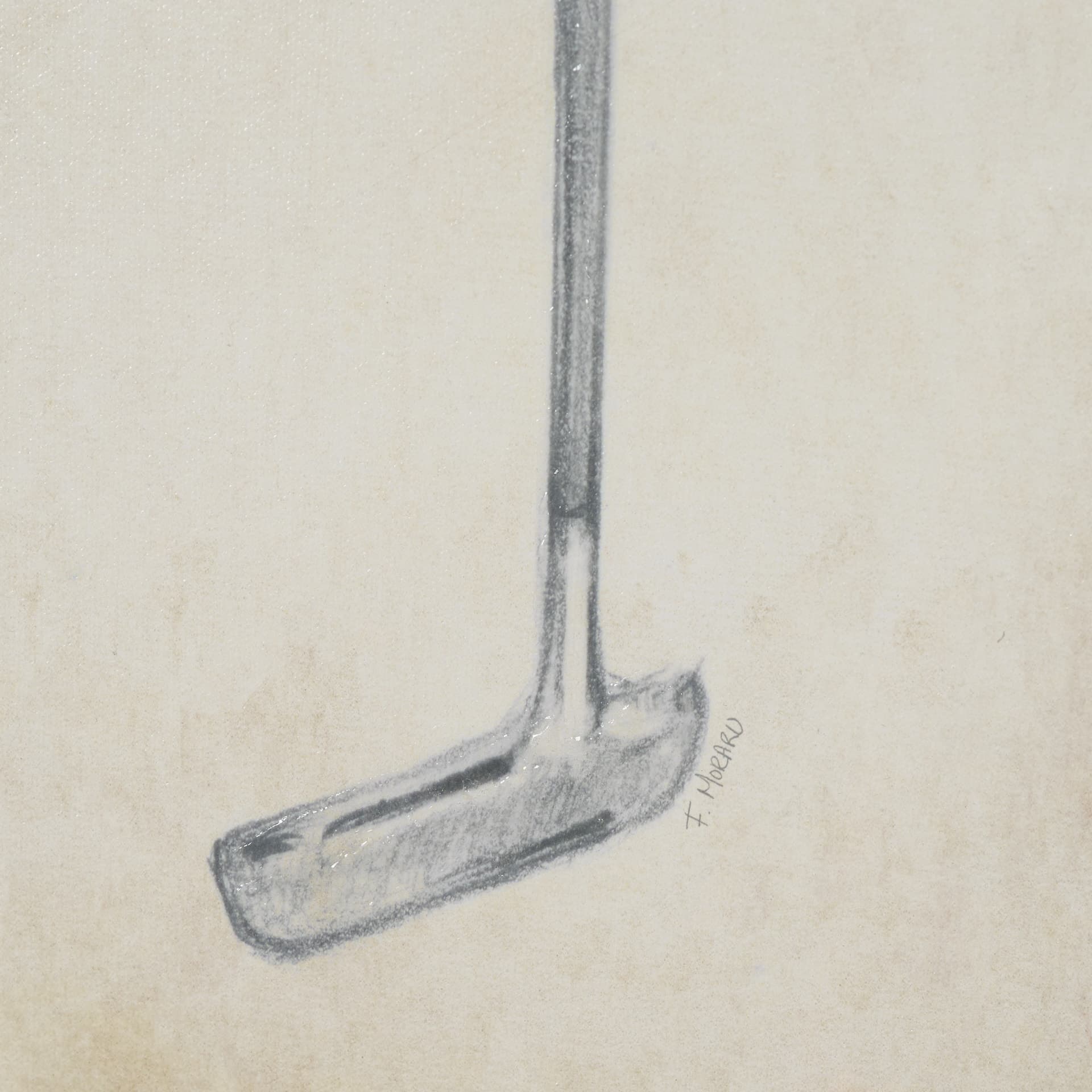 Vintage Golf Club II by Mercana Studio Hand-Embellished Textured Framed Artwork Matted under Glass — product photograph