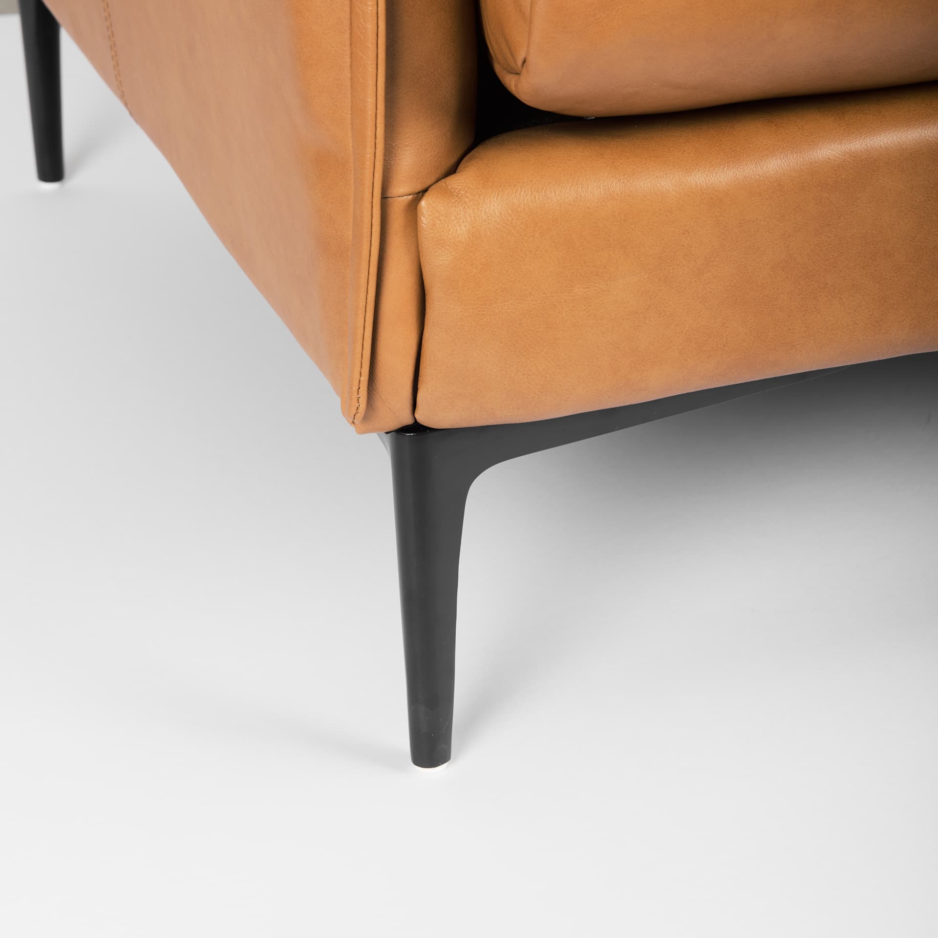 Lake Como 85.8W Tan Leather Three Seater Sofa — product photograph