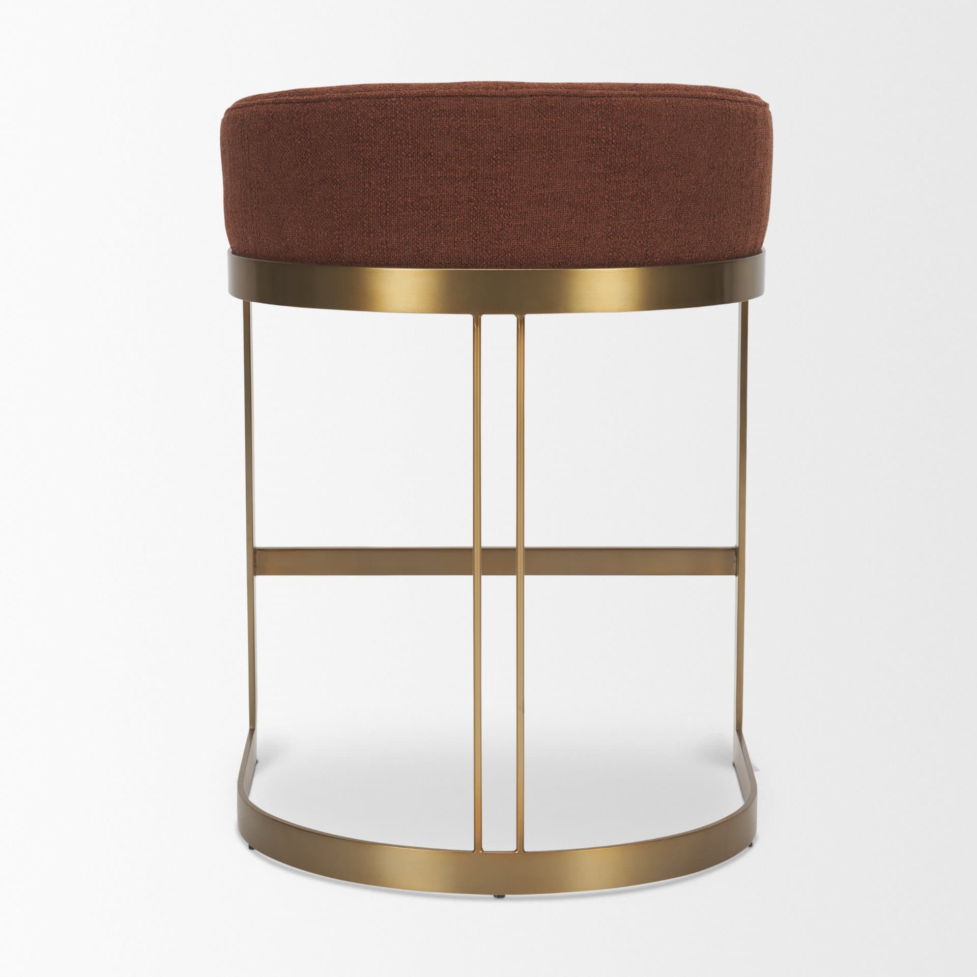 Hollyfield Backless 28.7in Seat Bar Stool | Burgundy Fabric w/ Metal — product photograph