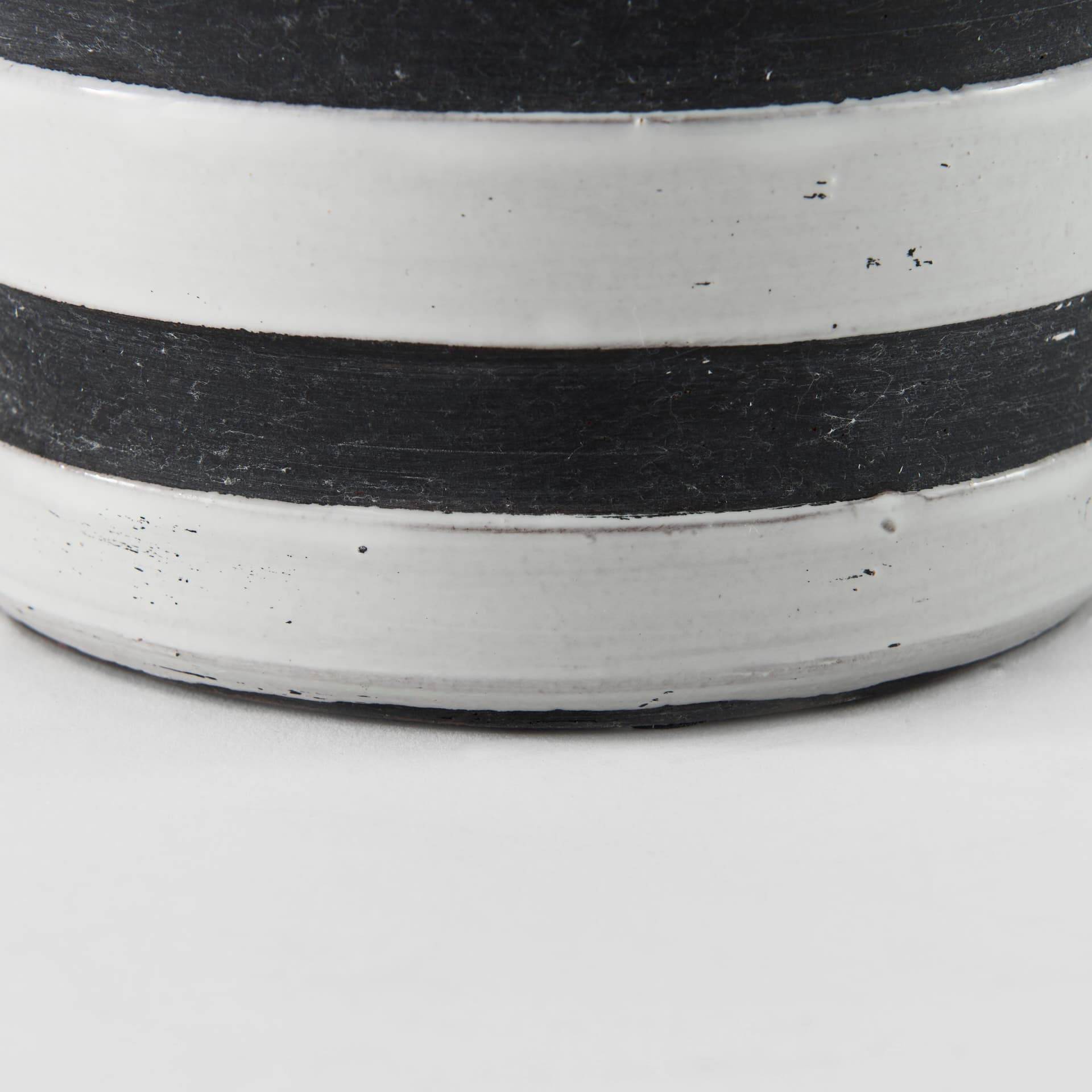Harmon I Small White w/ Charcoal Stripes Ceramic Jug — product photograph