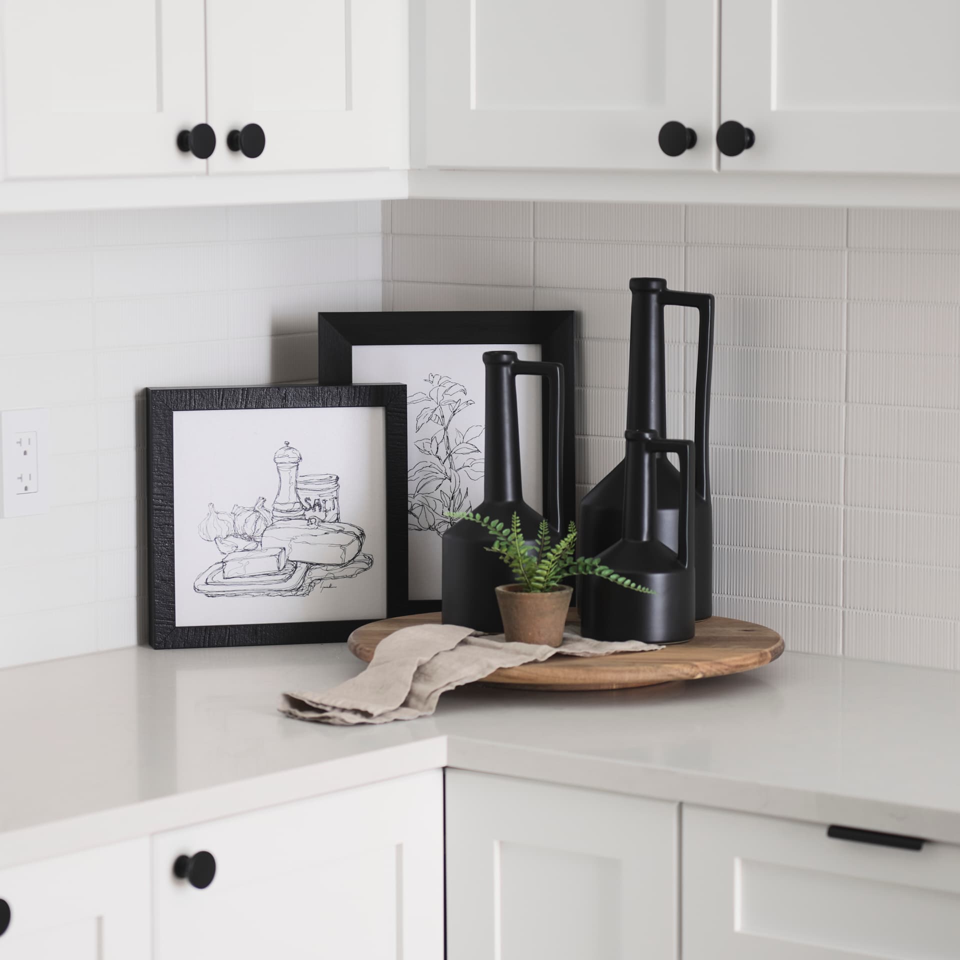 Burton 10.8H Small Matte Black Ceramic Jug Vase — product photograph