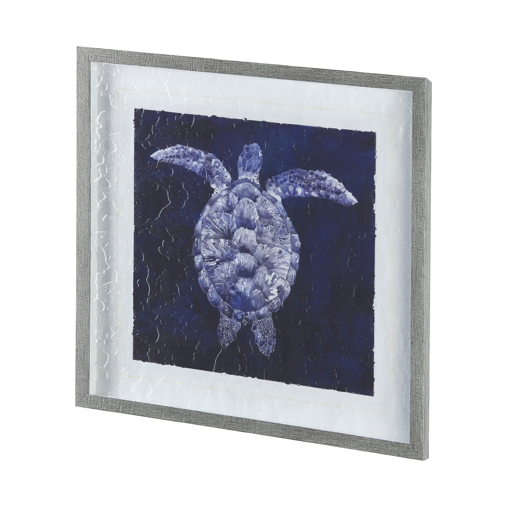 Sea Turtle Shadow I by Grace Popp a Hand Embellished Textured Framed Art Print Matted under Glass — product photograph