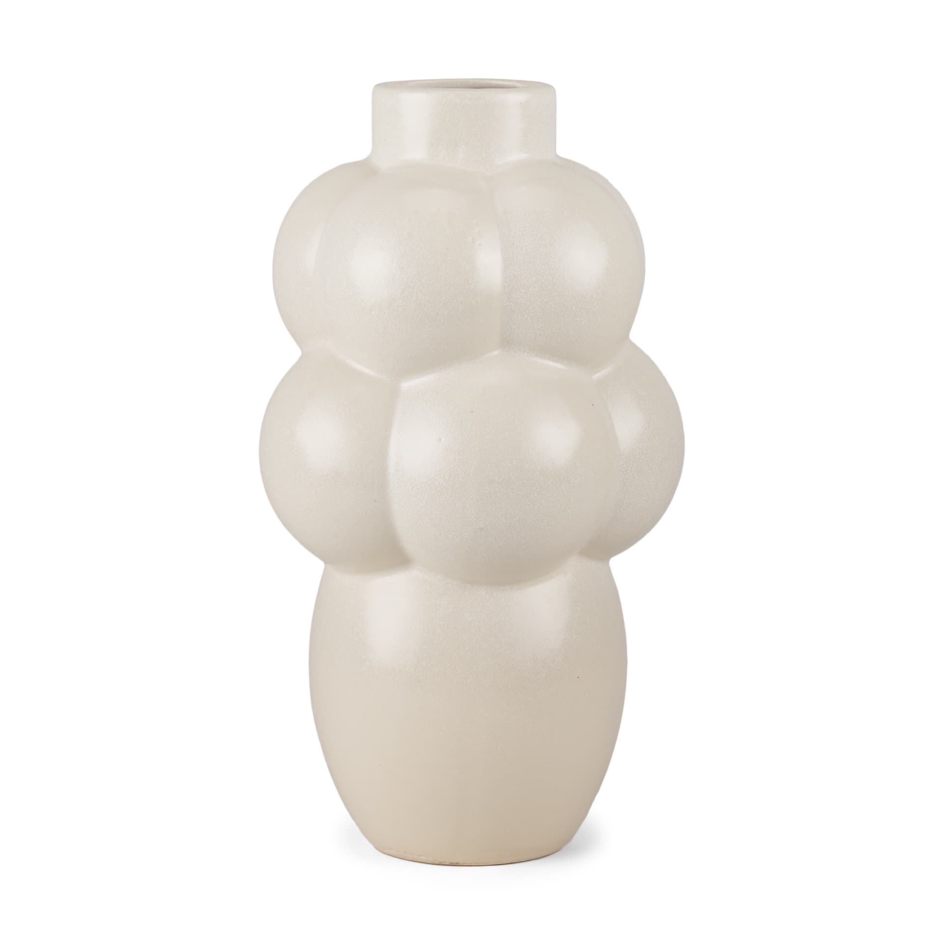 Ulvi Cream Glazed Bubble Ceramic Vase — product photograph