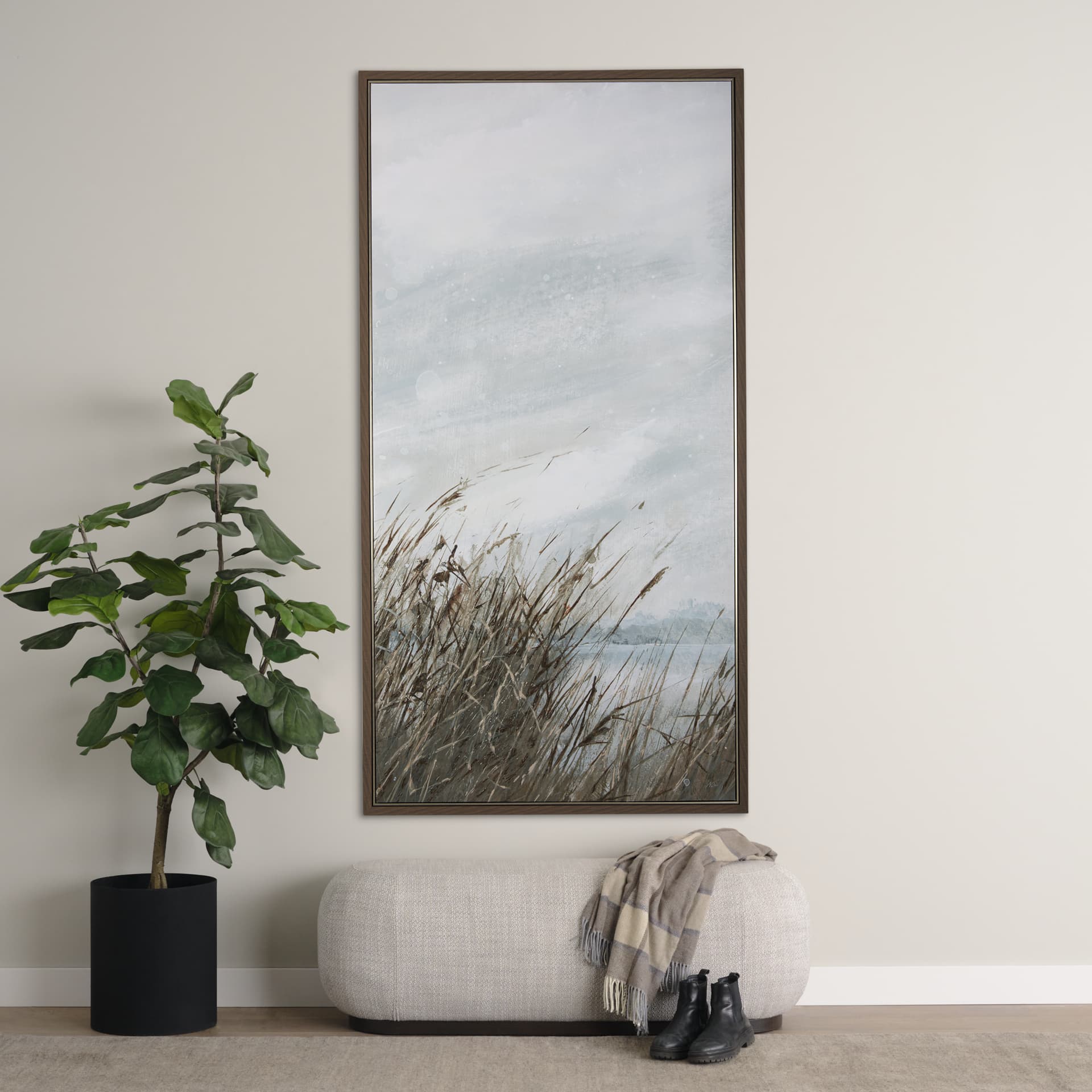Chilly Breeze I by Mercana Studio a Hand Embellished Textured Framed Canvas — in a styled room