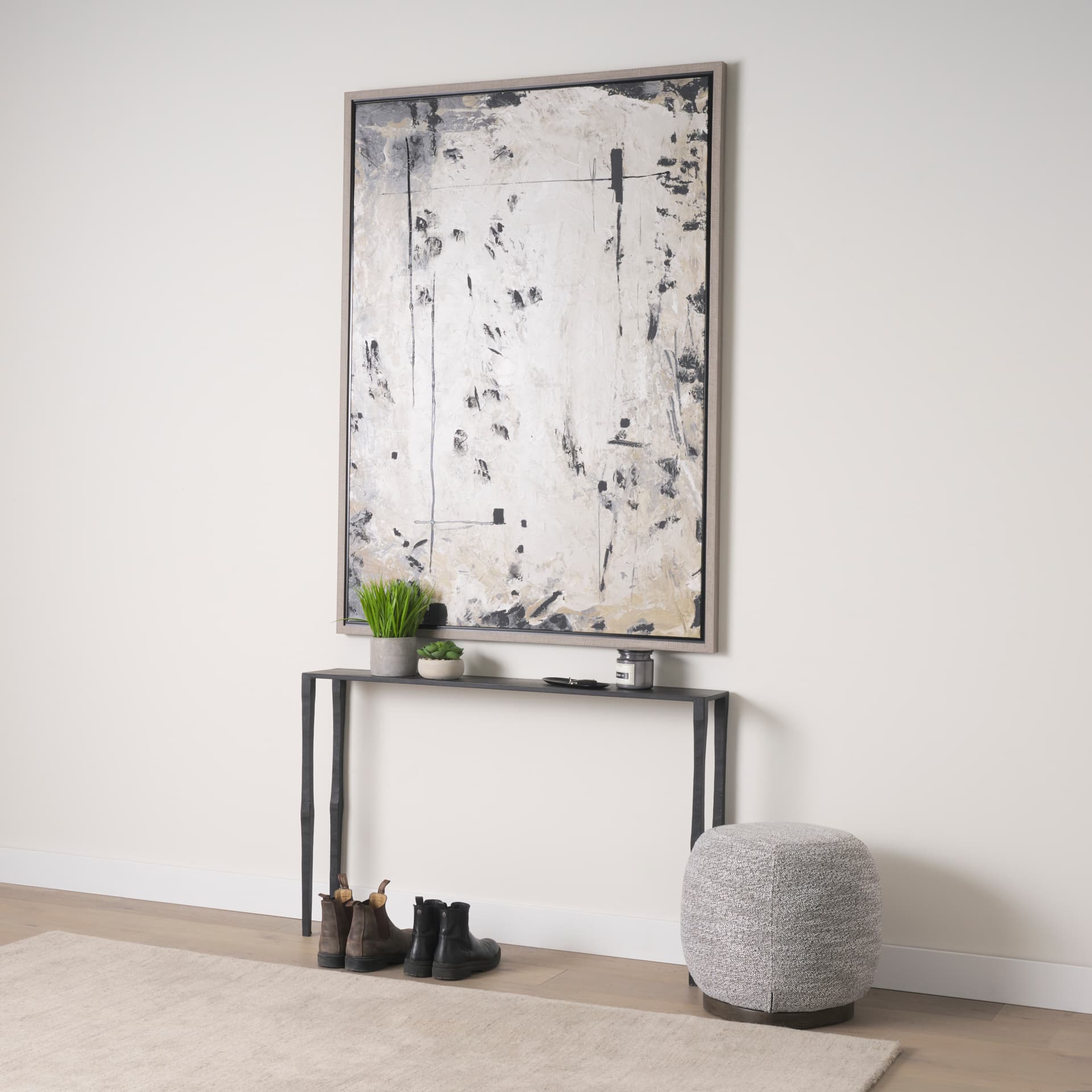 Clay I by Mercana Studio a Hand Embellished Textured Framed Canvas — in a styled room