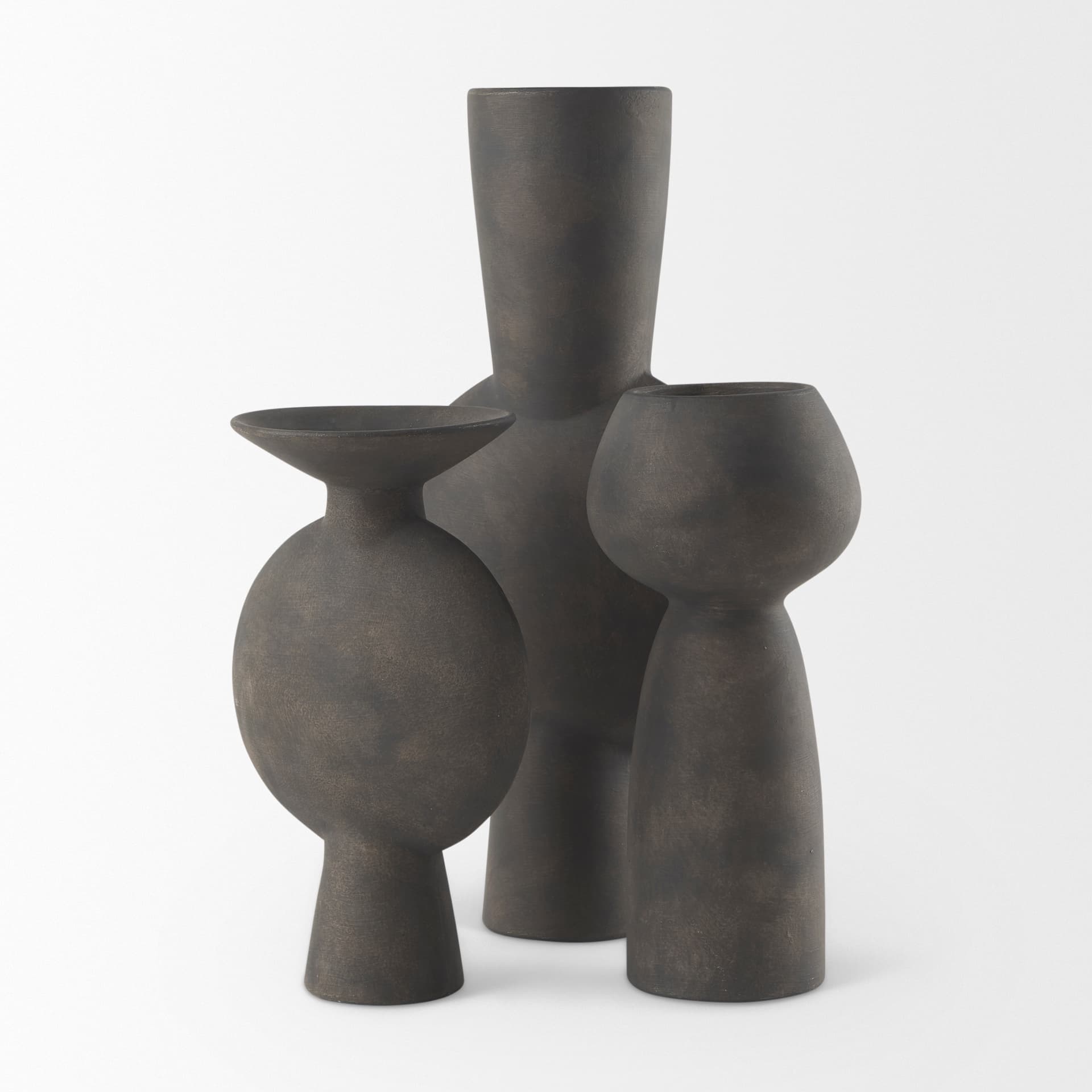 Kaz 8.3L x 3.9W x 16.7H Earthy Brown Ceramic Vase — product photograph