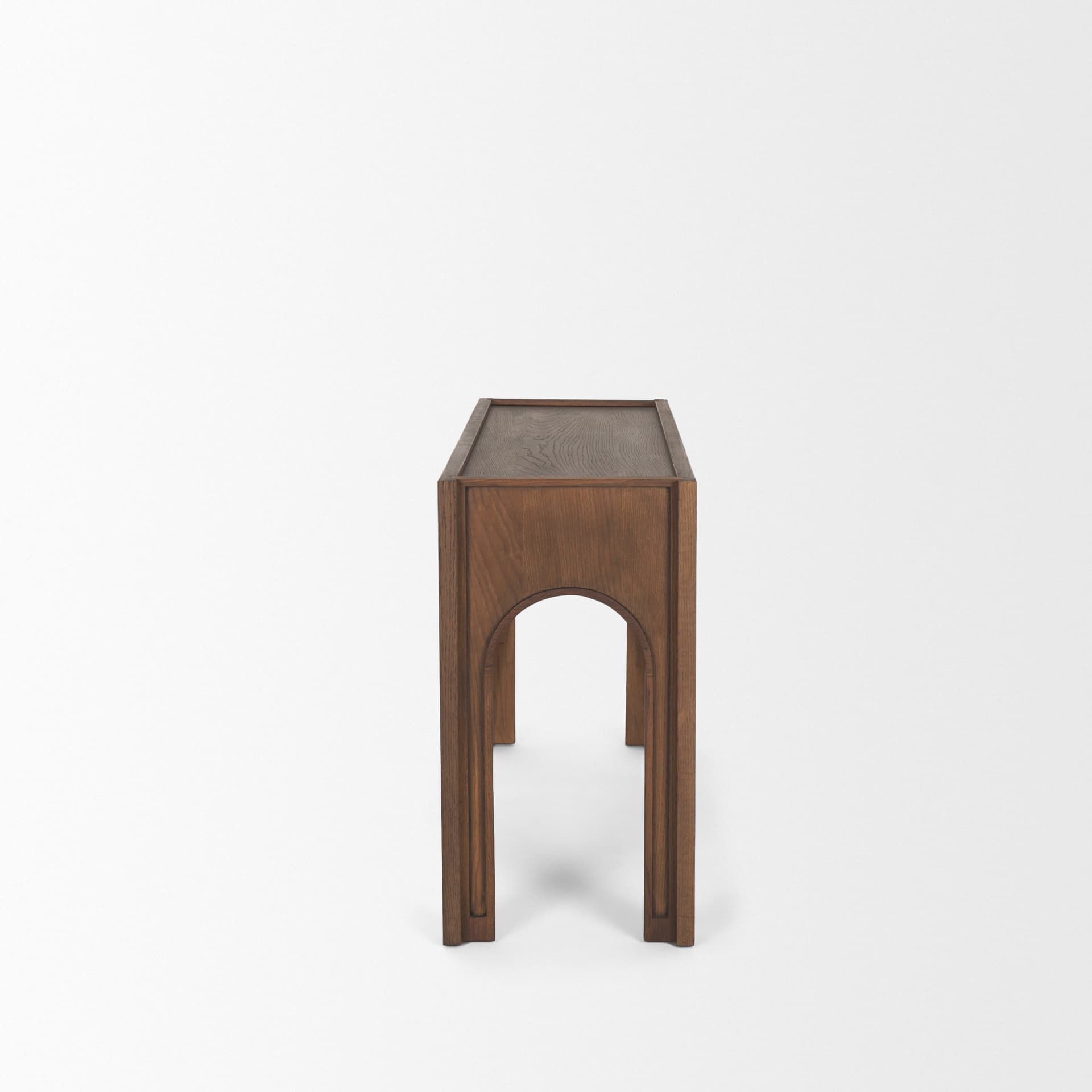 Laraya Dark Brown Wood Arched Console Table — product photograph