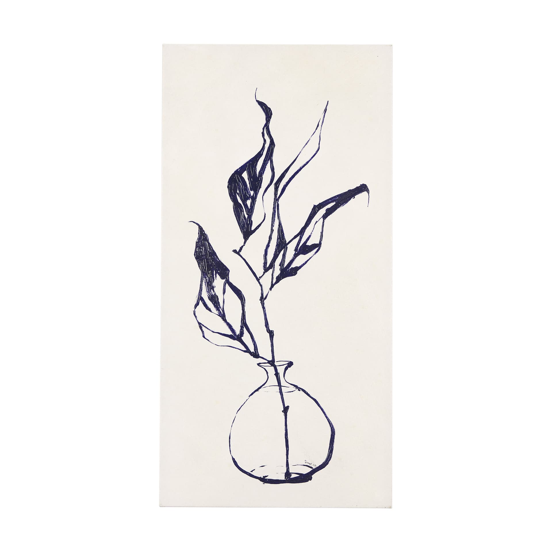 Sapphire Vase I by Mercana Studio a Hand Embellished Textured Canvas — product photograph