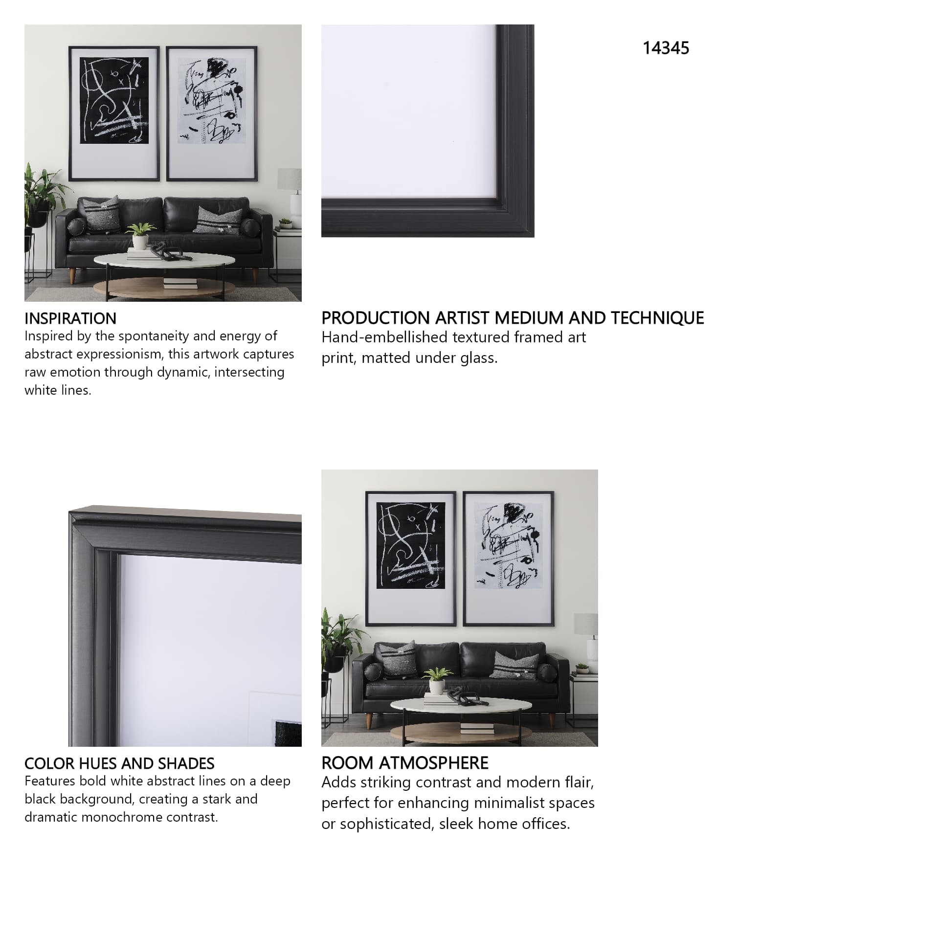 Doodle I by Mercana Studio a Hand Embellished Textured Framed Art Print Matted under Glass — product photograph