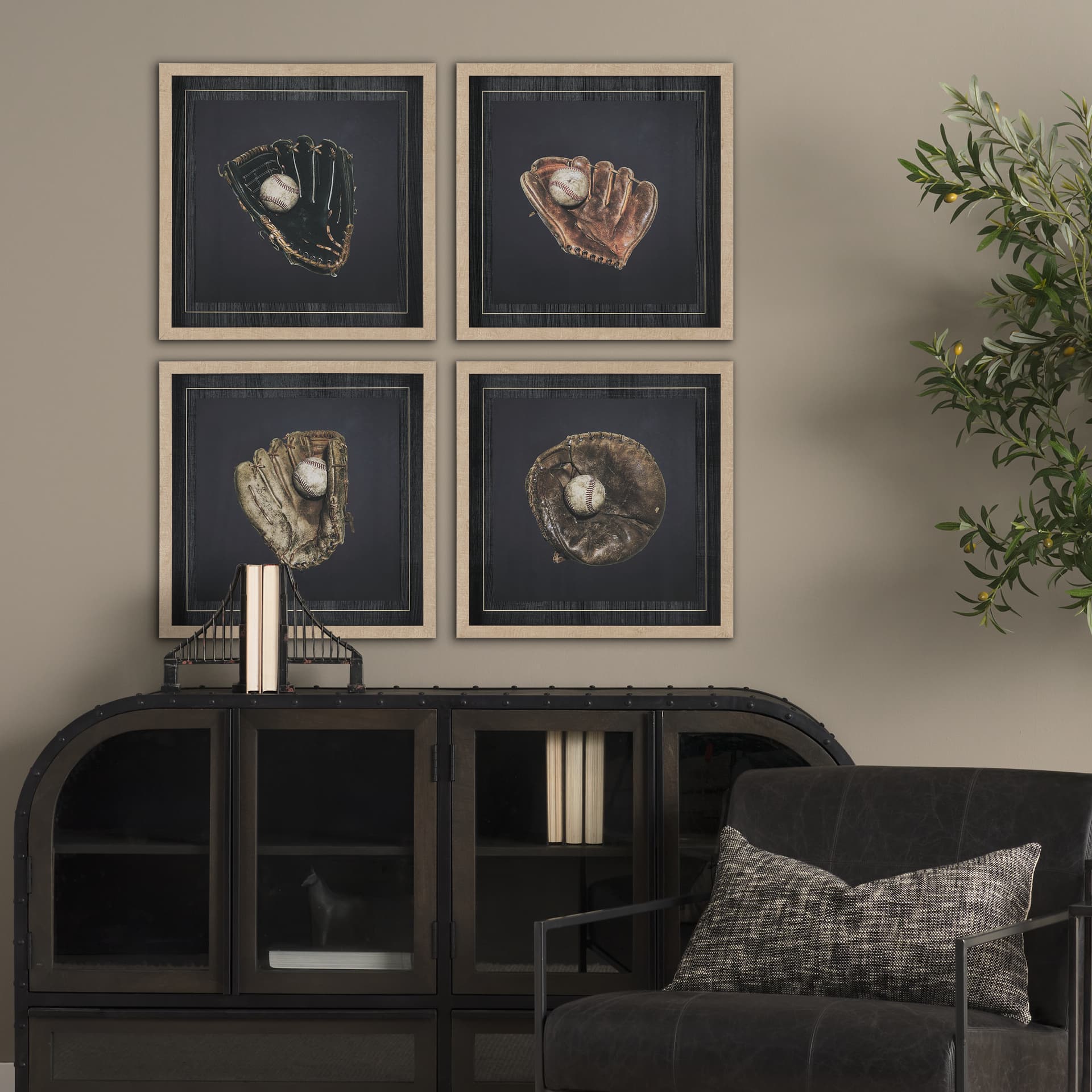 Double Play VIII by Mercana Studio Textured Framed Art Print Matted under Glass — in a styled room