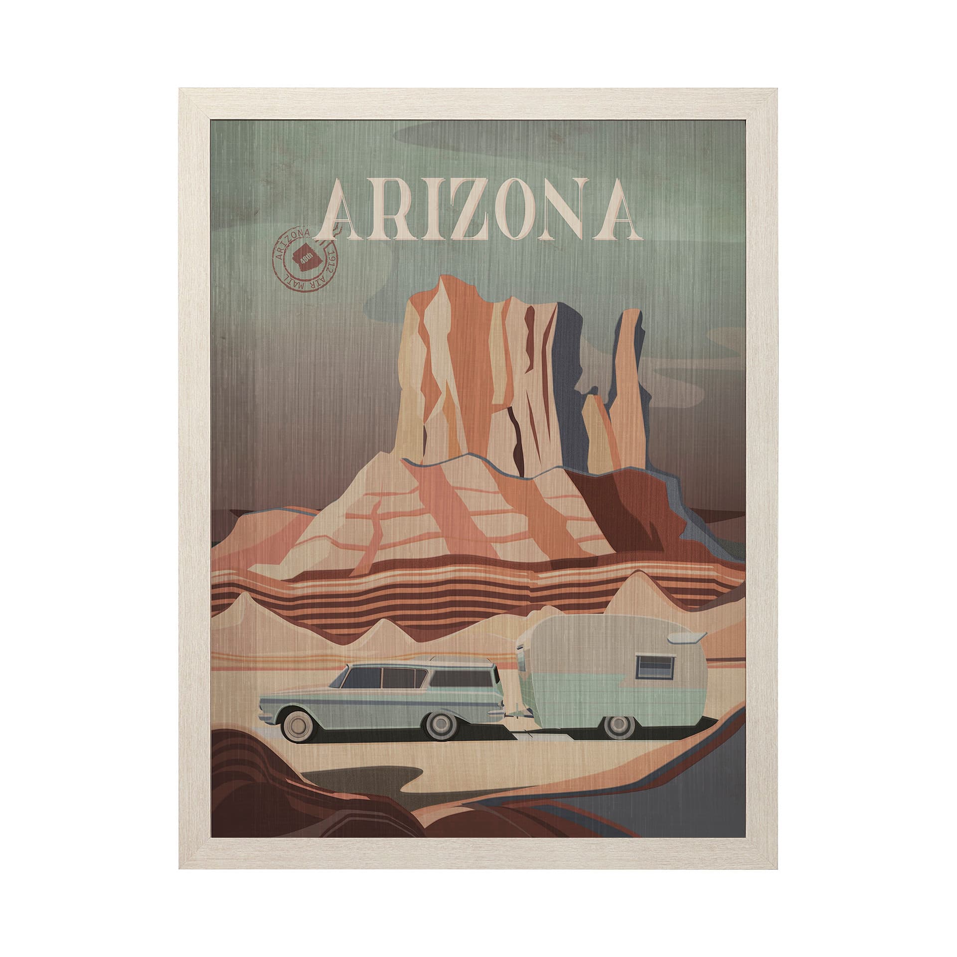 Arizona Go USA (L) by Mercana Studio a Hand Embellished Decograph Framed Art Print — product photograph