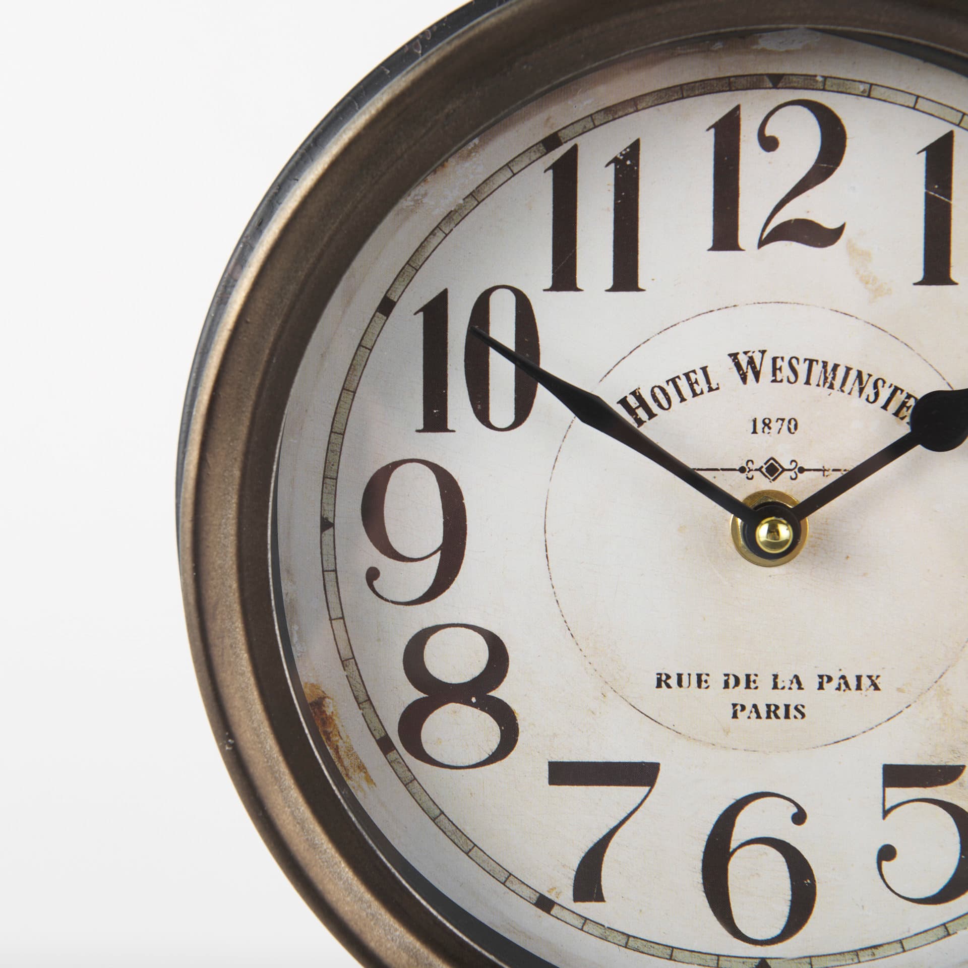 Taxz Metallic Brown Metal Hanging Table Clock — product photograph
