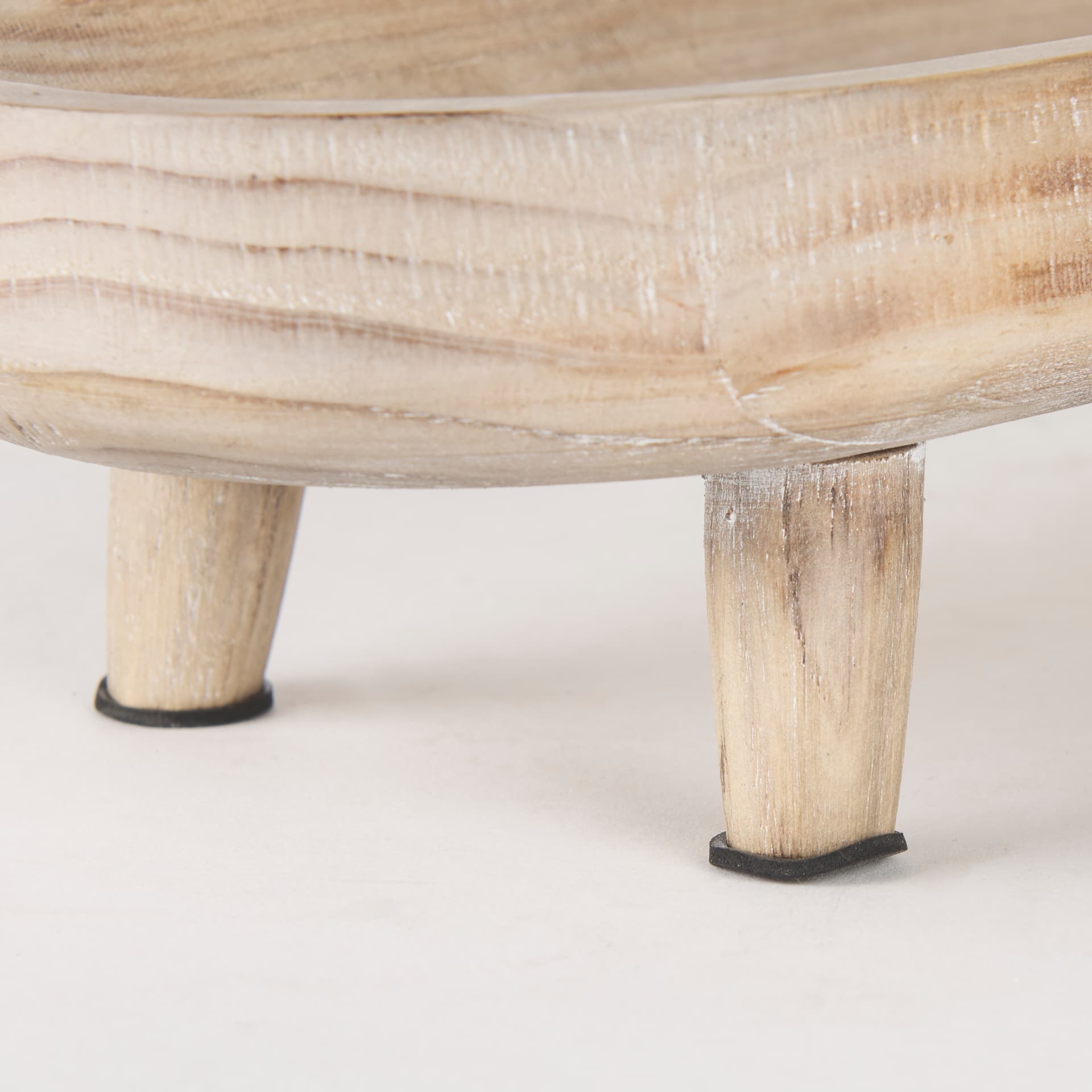 Carver Set of 2 Oblong White Washed Wood Footed Trays — product photograph