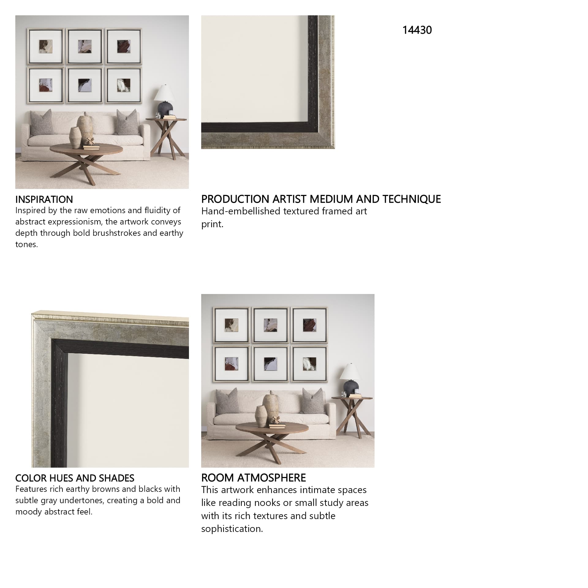 Harmonic III by Mercana Studio a Hand Embellished Textured Framed Art Print — in a styled room