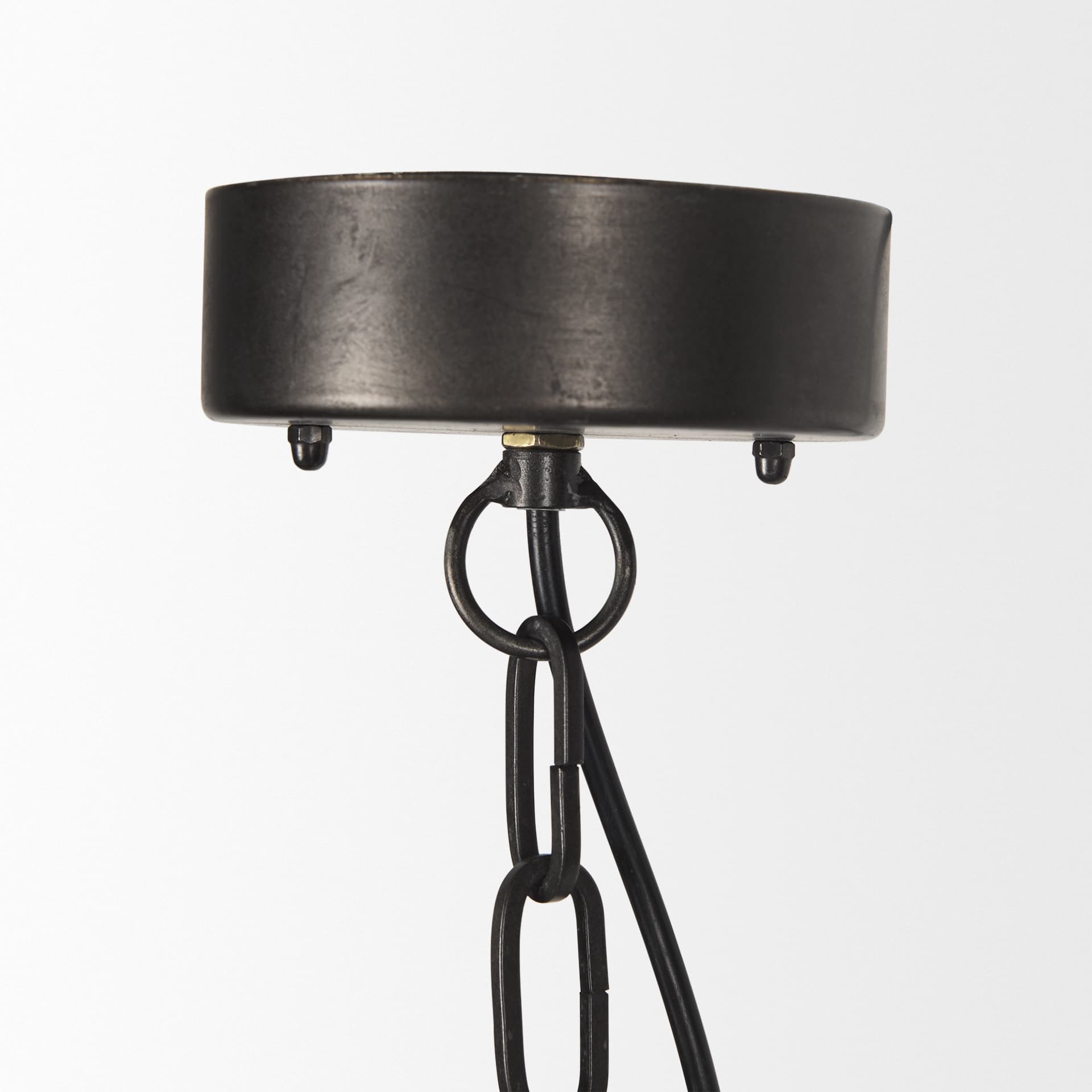Selma Black Wood Bead and Metal Chandelier — product photograph